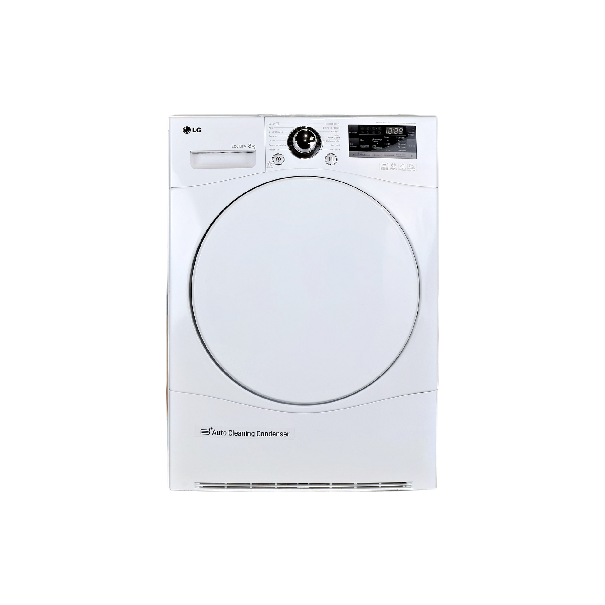 Seche-Linge Pompe À Chaleur 8 kg Reconditionné LG RP8050WH : vue de face