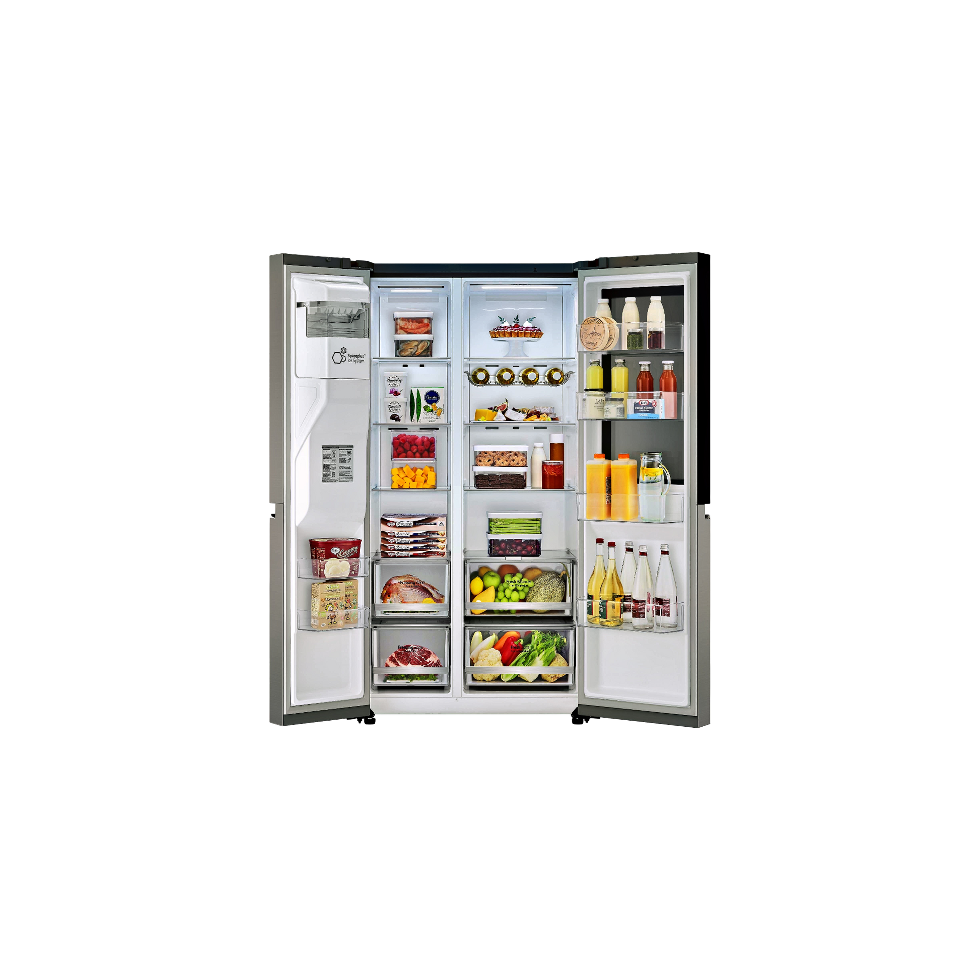 Réfrigérateur Américain 635 L Reconditionné LG GSGV80PYLD : vue de l'intérieur