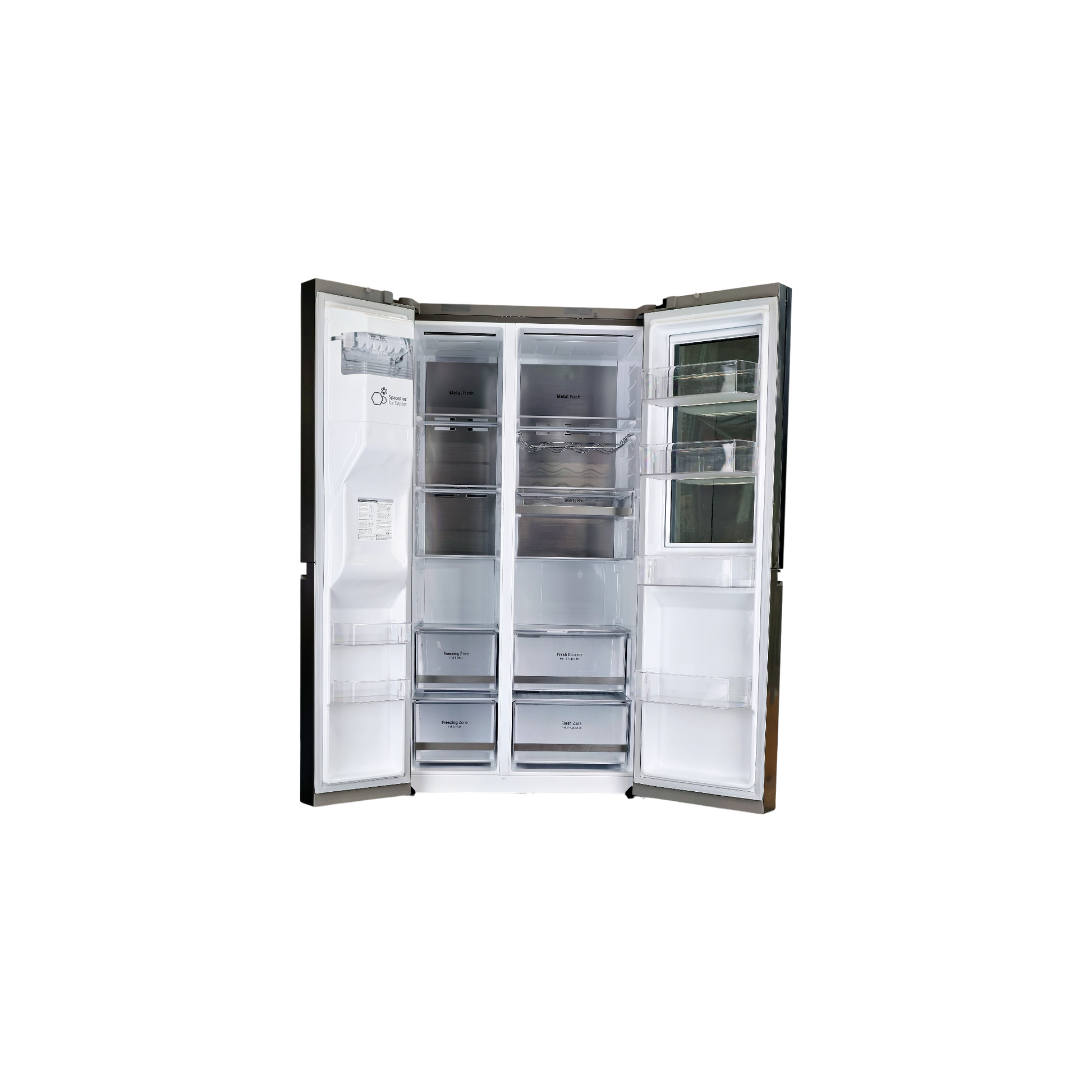 Réfrigérateur Américain 635 L Reconditionné LG GSXV90MBAE : vue de l'intérieur