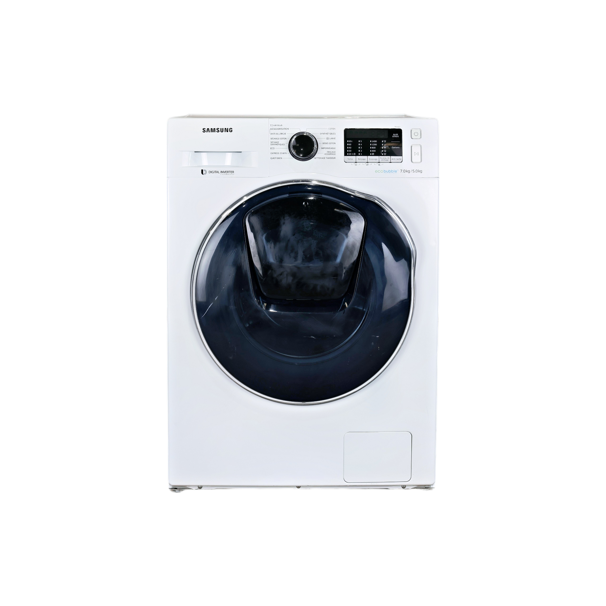 Lave-Linge Sechant 7 kg Reconditionné SAMSUNG WD70K5B10OW : vue de face