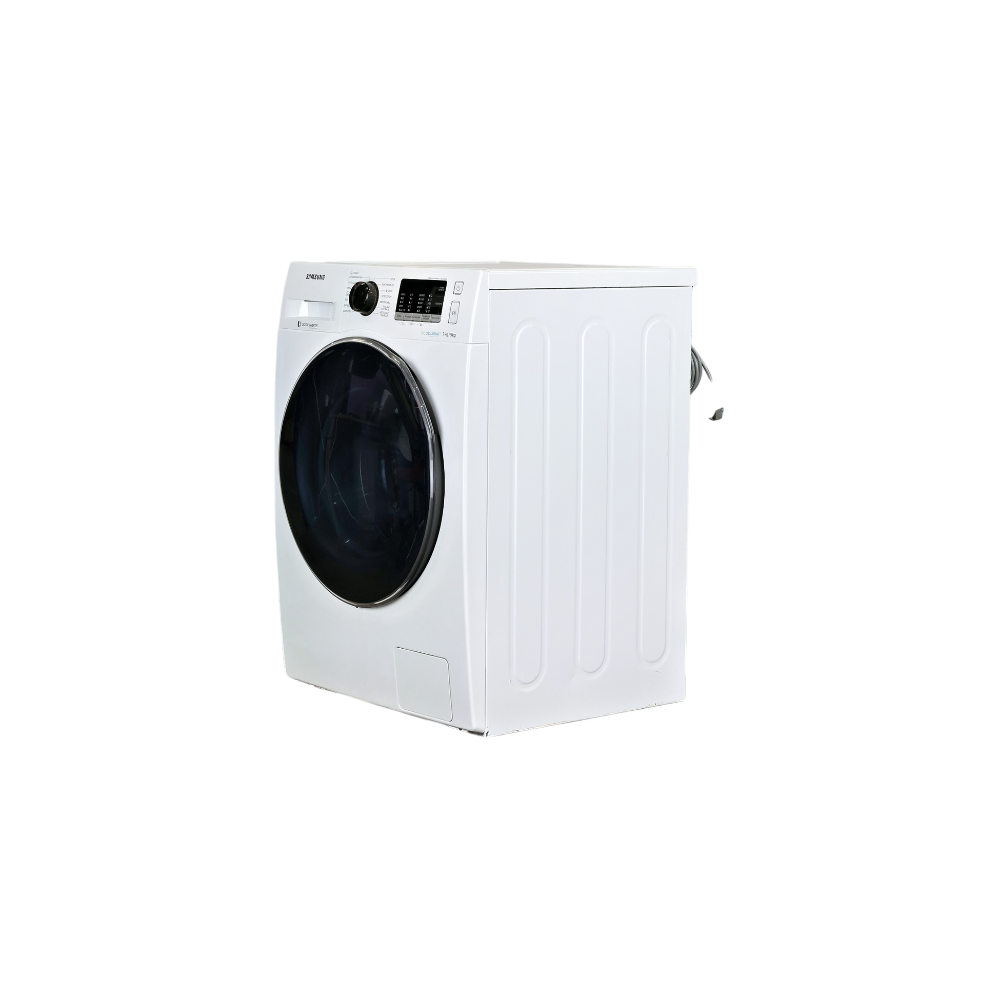 Lave-Linge Sechant 7 kg Reconditionné SAMSUNG WD70J5410AW : vue du côté gauche
