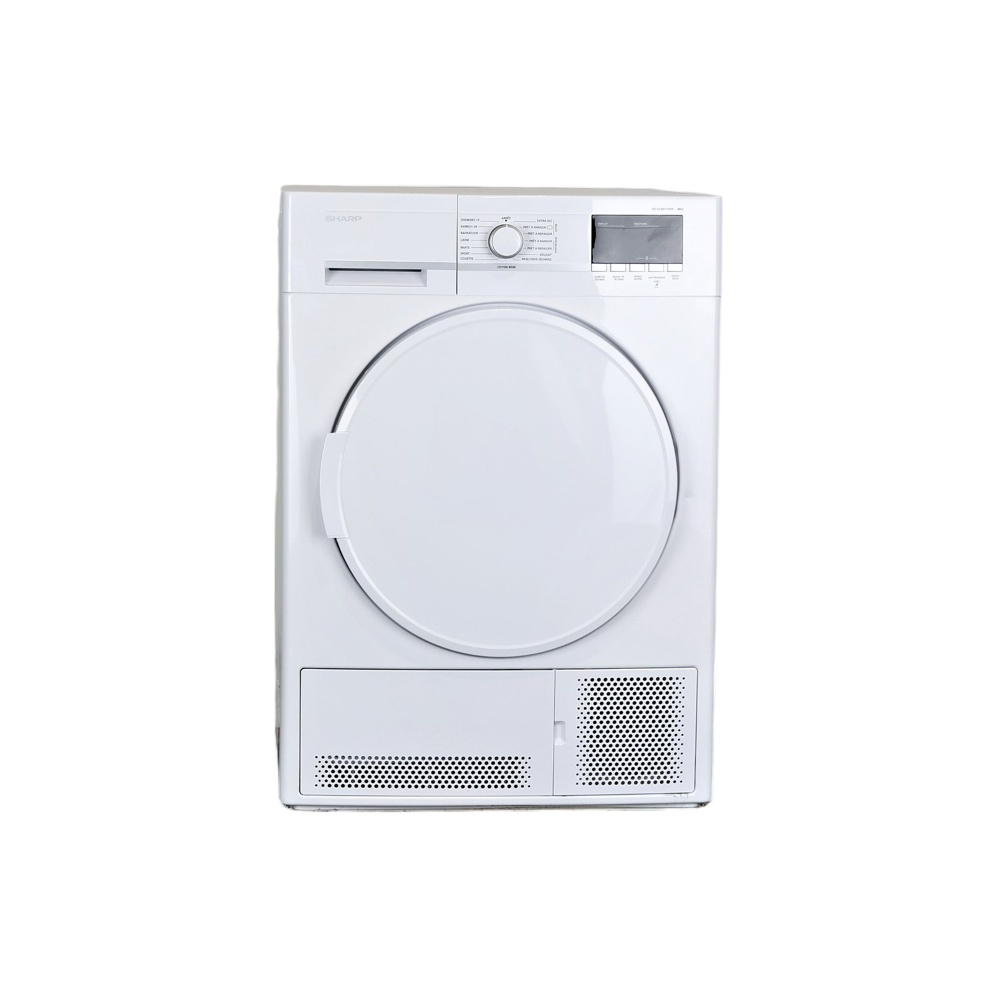 Seche-Linge Condensation 8 kg Reconditionné SHARP KD-GCB8S7PW9 : vue de face