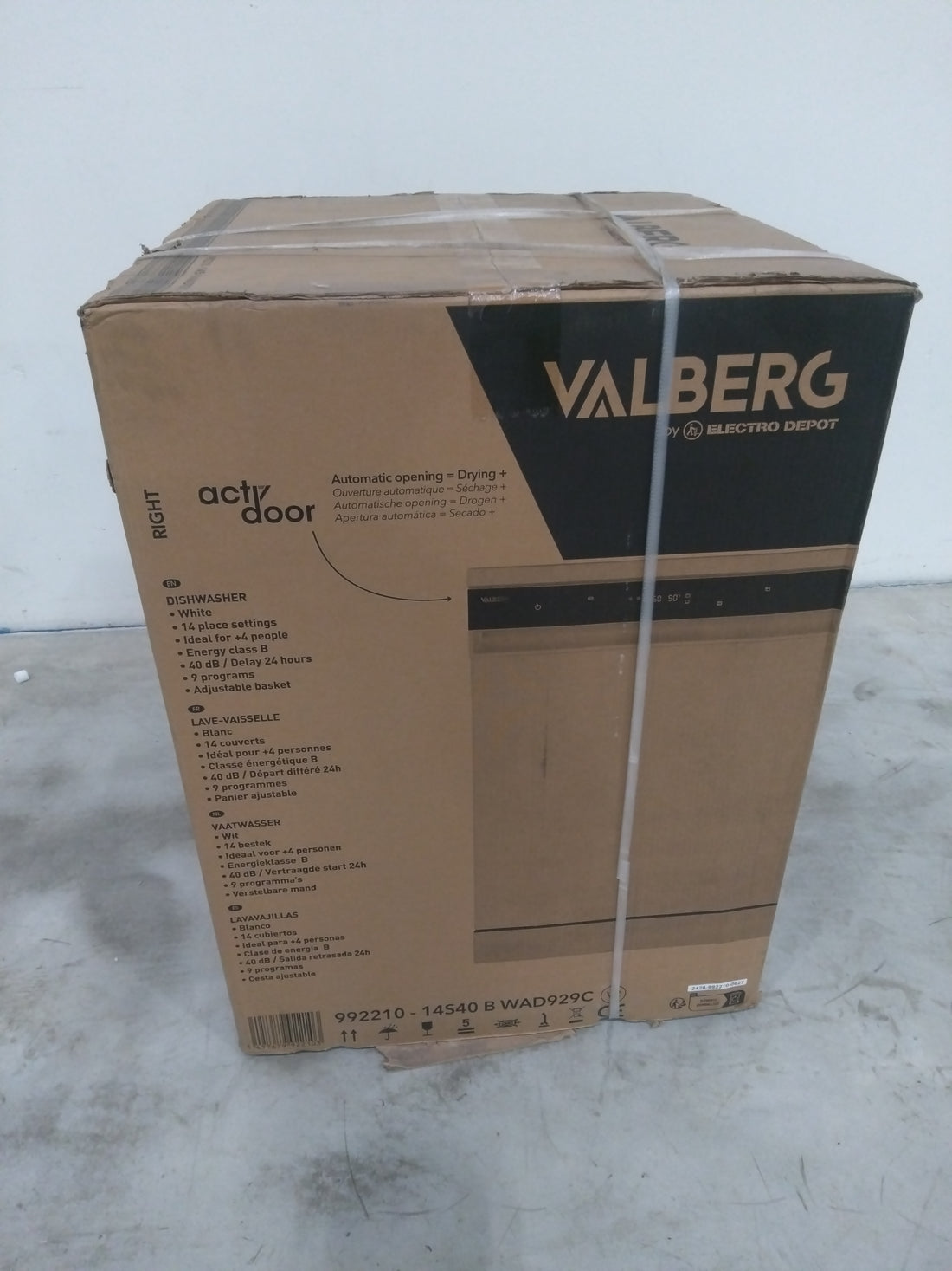 Lave-Vaisselle Pose Libre 14 Cvts Reconditionné VALBERG 14S40 B WAD929C : détails