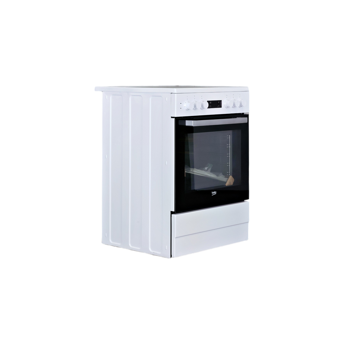 Cuisinière Vitrocéramique  Reconditionné BEKO FSE67300WCS : vue du côté droit