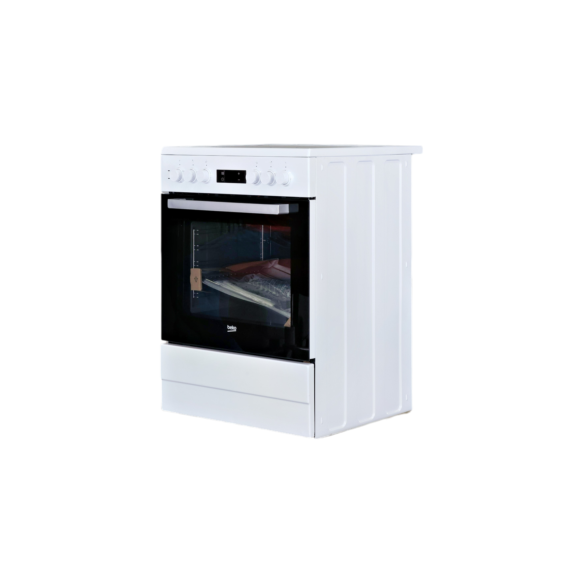 Cuisinière Vitrocéramique  Reconditionné BEKO FSE67300WCS : vue du côté gauche