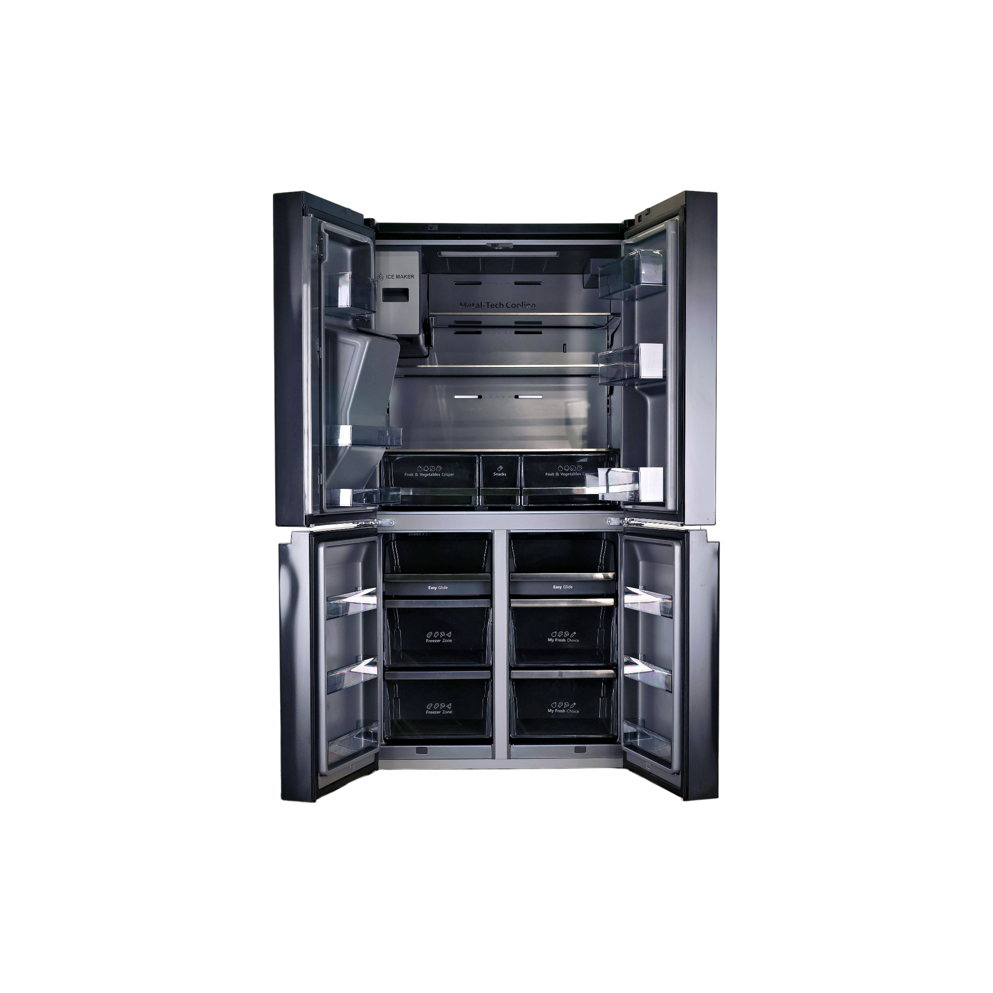Réfrigérateur Multi-Portes 577 L Reconditionné HISENSE RQ760N4IFE : vue de l'intérieur