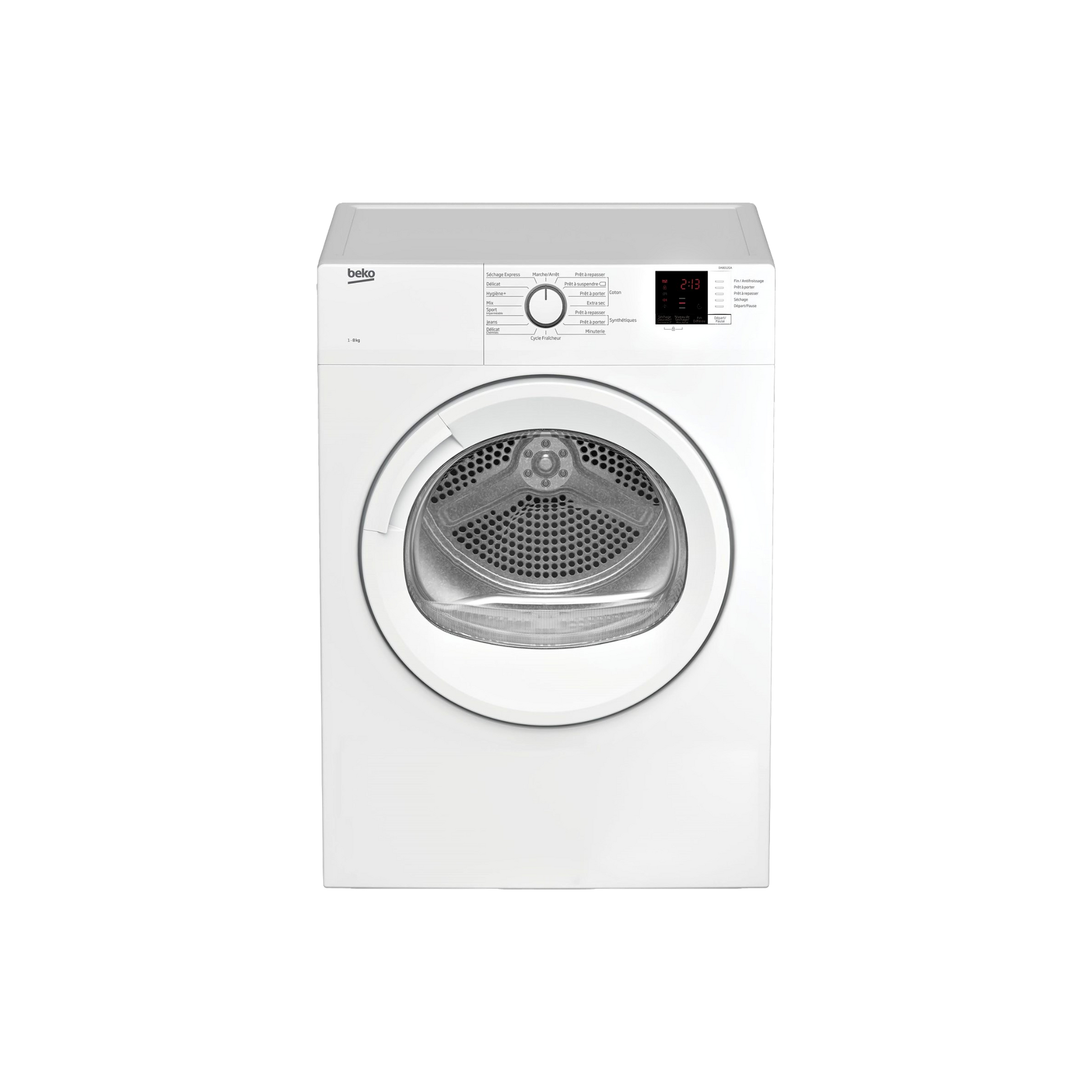 Seche-Linge Evacuation 8 kg Reconditionné BEKO DA8013PA : vue de face