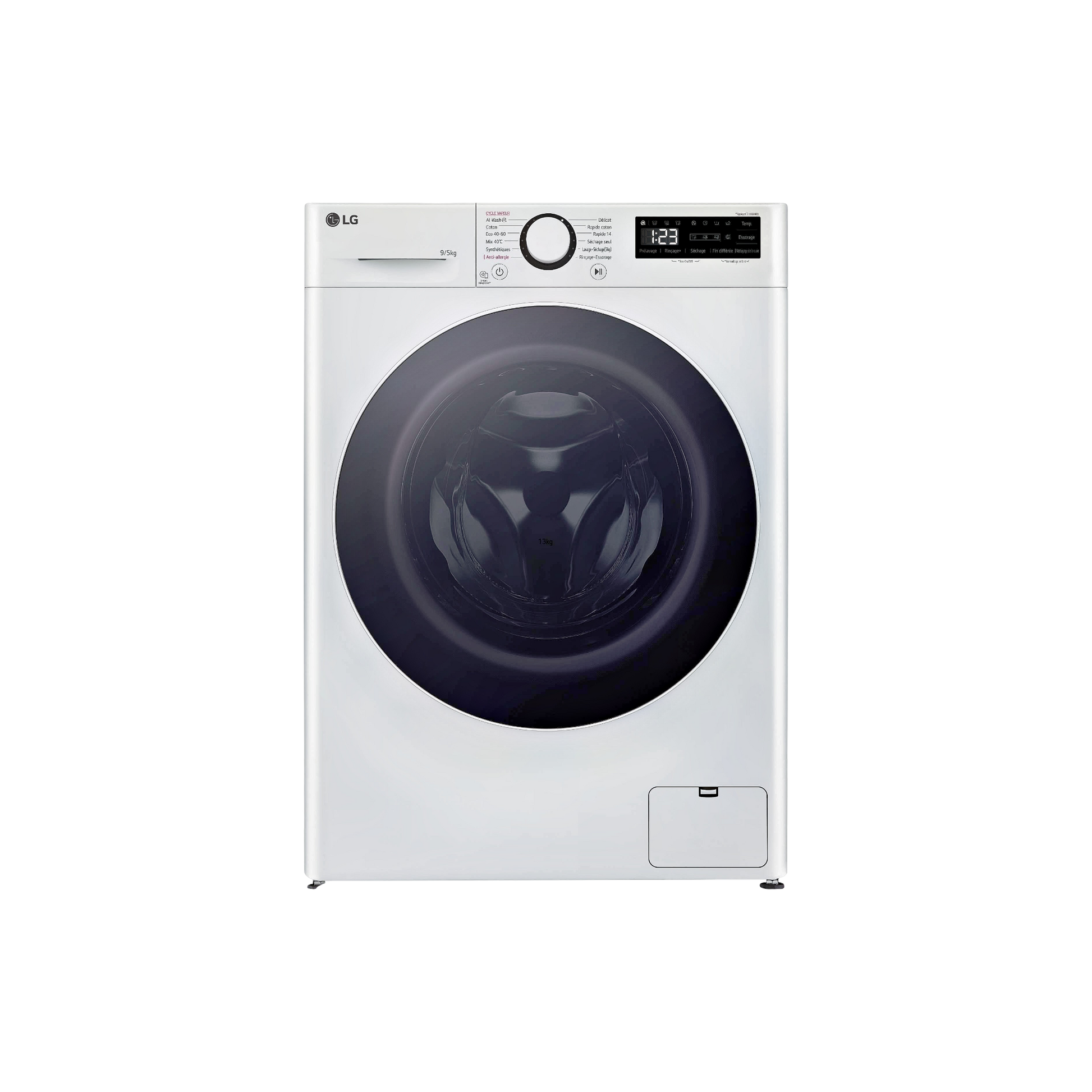 Lave-Linge Sechant 9 kg Reconditionné LG F952SR50WRS : vue de face