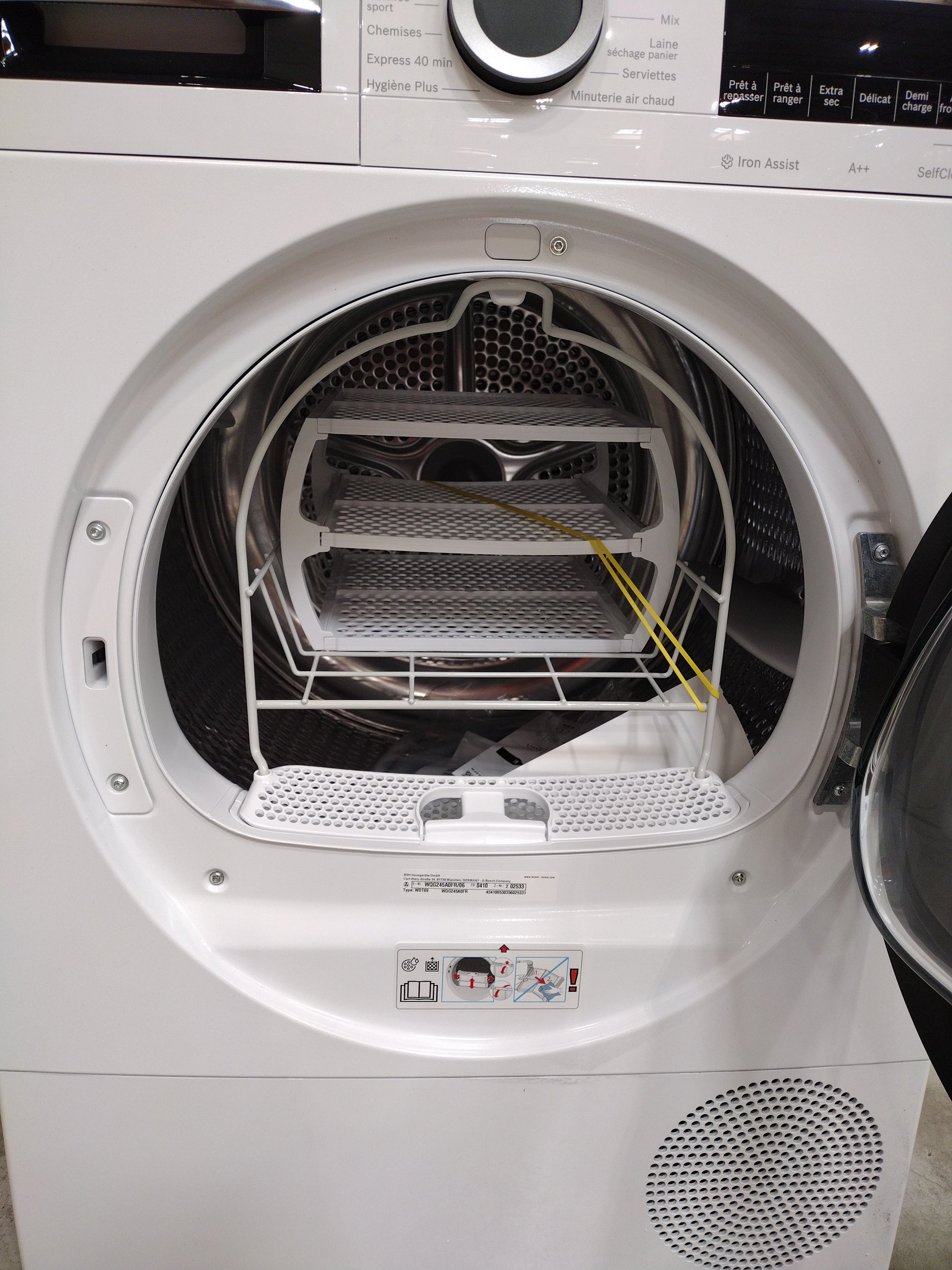 Seche-Linge Pompe À Chaleur 9 kg Reconditionné BOSCH WQG245A0FR : détails