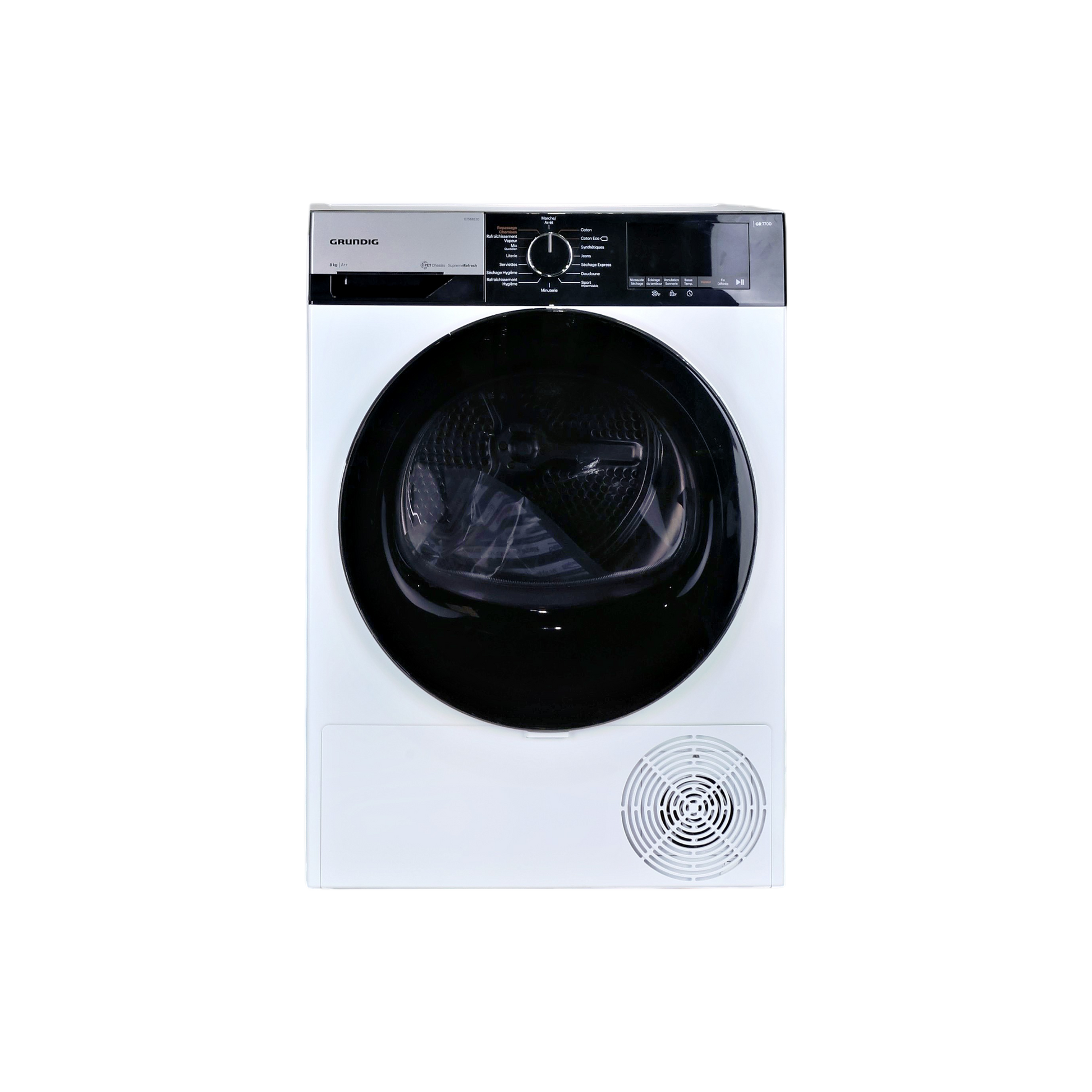 Seche-Linge Pompe À Chaleur 8 kg Reconditionné GRUNDIG GT56823D : vue de face