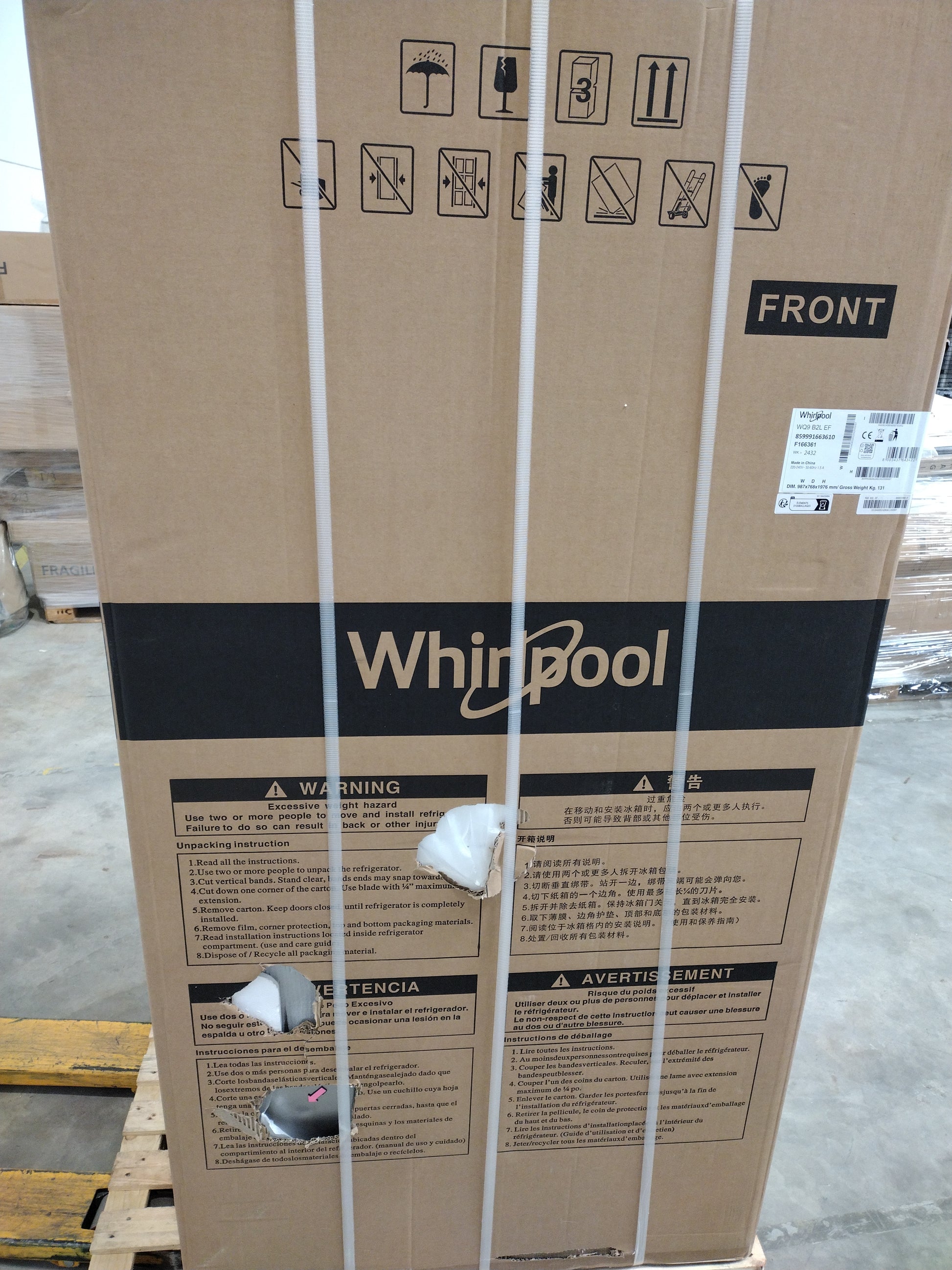 Réfrigérateur Multi-Portes 594 L Reconditionné WHIRLPOOL WQ9B2LEF : détails