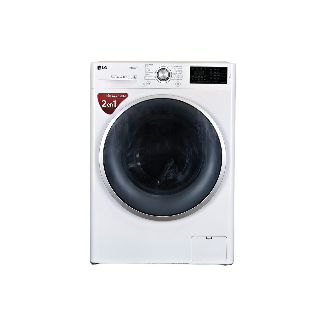 Lave-Linge Sechant 8 kg Reconditionné LG F854J61WRS : vue de face
