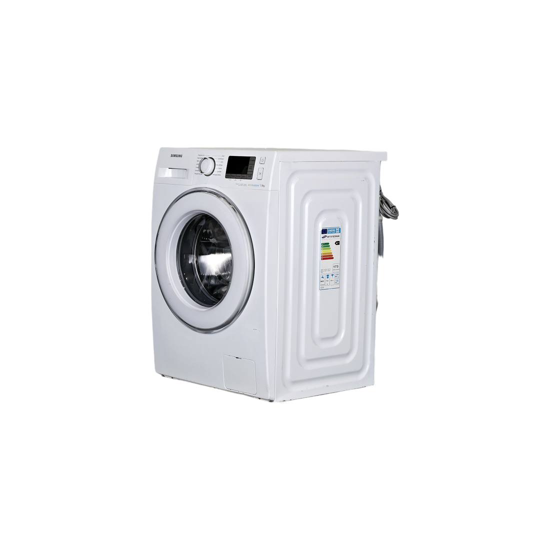 Lave-Linge Hublot 7 kg Reconditionné SAMSUNG WF70F5E5W4W : vue du côté gauche