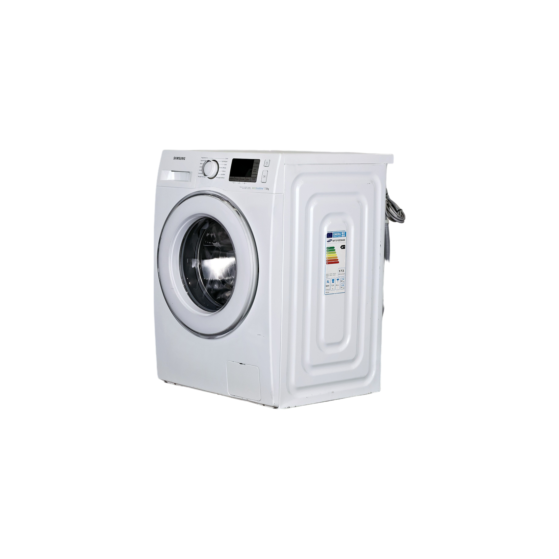 Lave-Linge Hublot 7 kg Reconditionné SAMSUNG WF70F5E5W4W : vue du côté gauche