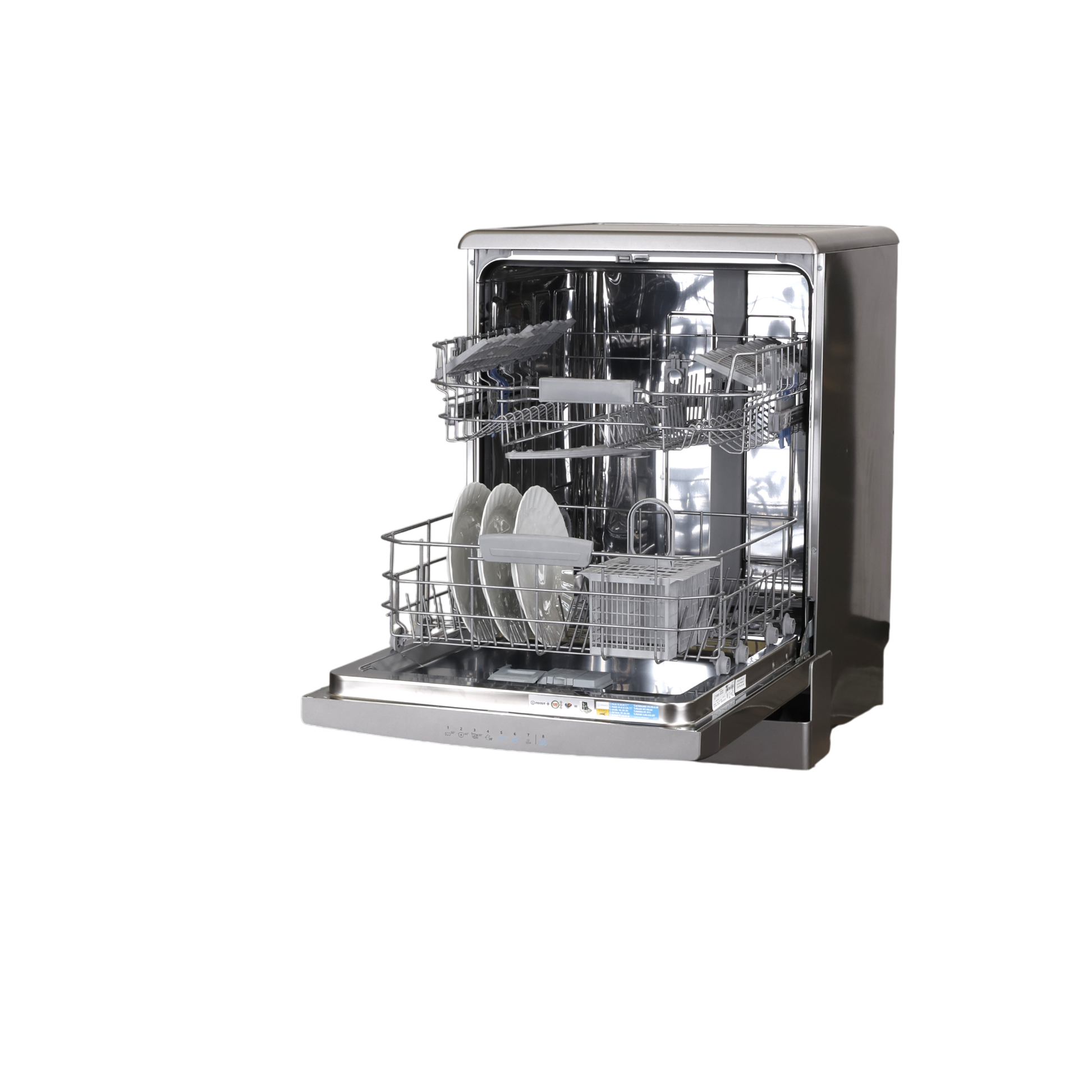 Lave-Vaisselle Pose Libre 14 Cvts Reconditionné INDESIT DFO 3C26 X : vue de l'intérieur