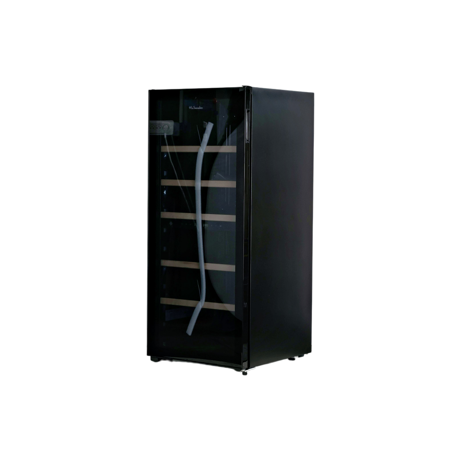 Cave À Vin De Conservation 102 Bouteilles Reconditionné LA SOMMELIERE LS102DZBLACK : vue du côté gauche