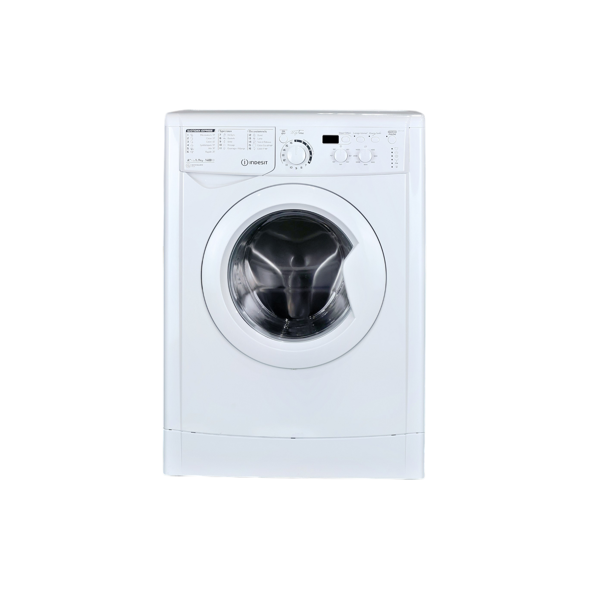 Lave-Linge Hublot 9 kg Reconditionné INDESIT EWD 91482 W FR : vue de face