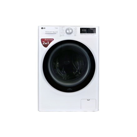 Lave-Linge Sechant 8 kg Reconditionné LG F854N51WHSB : vue de face