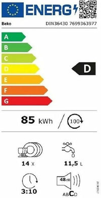 Lave-Vaisselle Encastrable 14 Cvts Reconditionné BEKO DIN36430 : détails