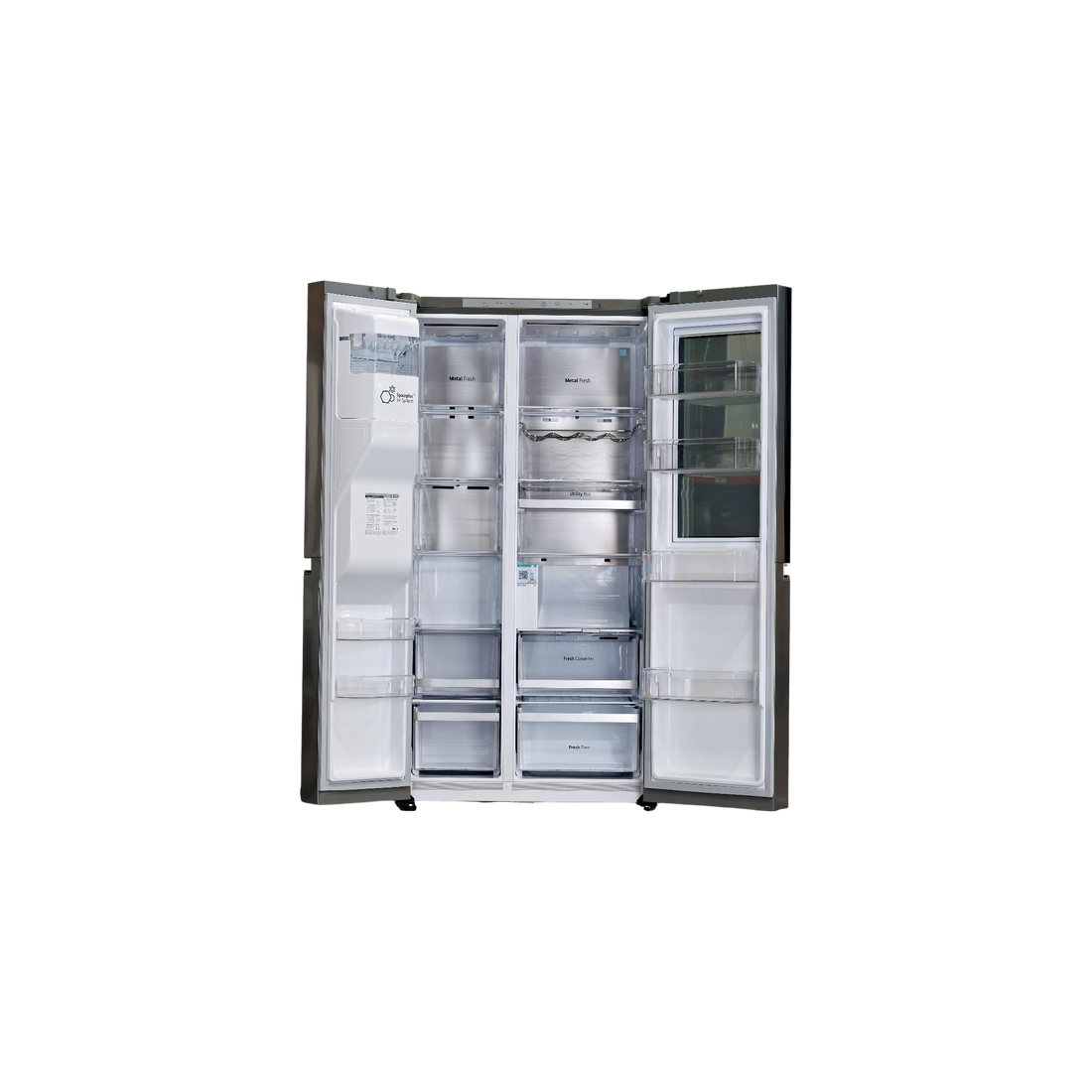 Réfrigérateur Américain 628 L Reconditionné LG GSXE90BSAD : vue de l'intérieur