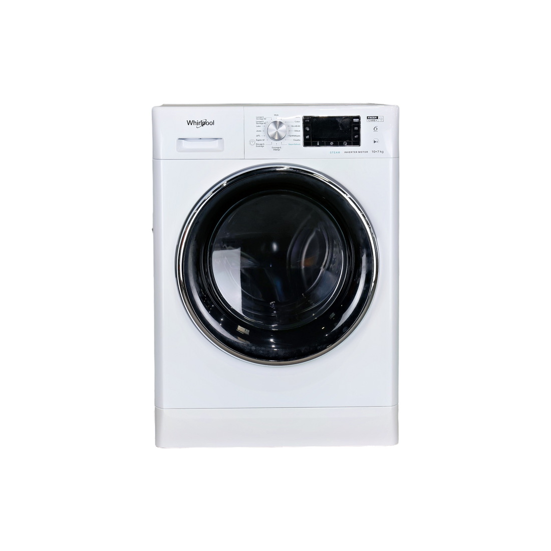 Lave-Linge Sechant 10 kg Reconditionné WHIRLPOOL FFWDD1074269BCVFR : vue de face