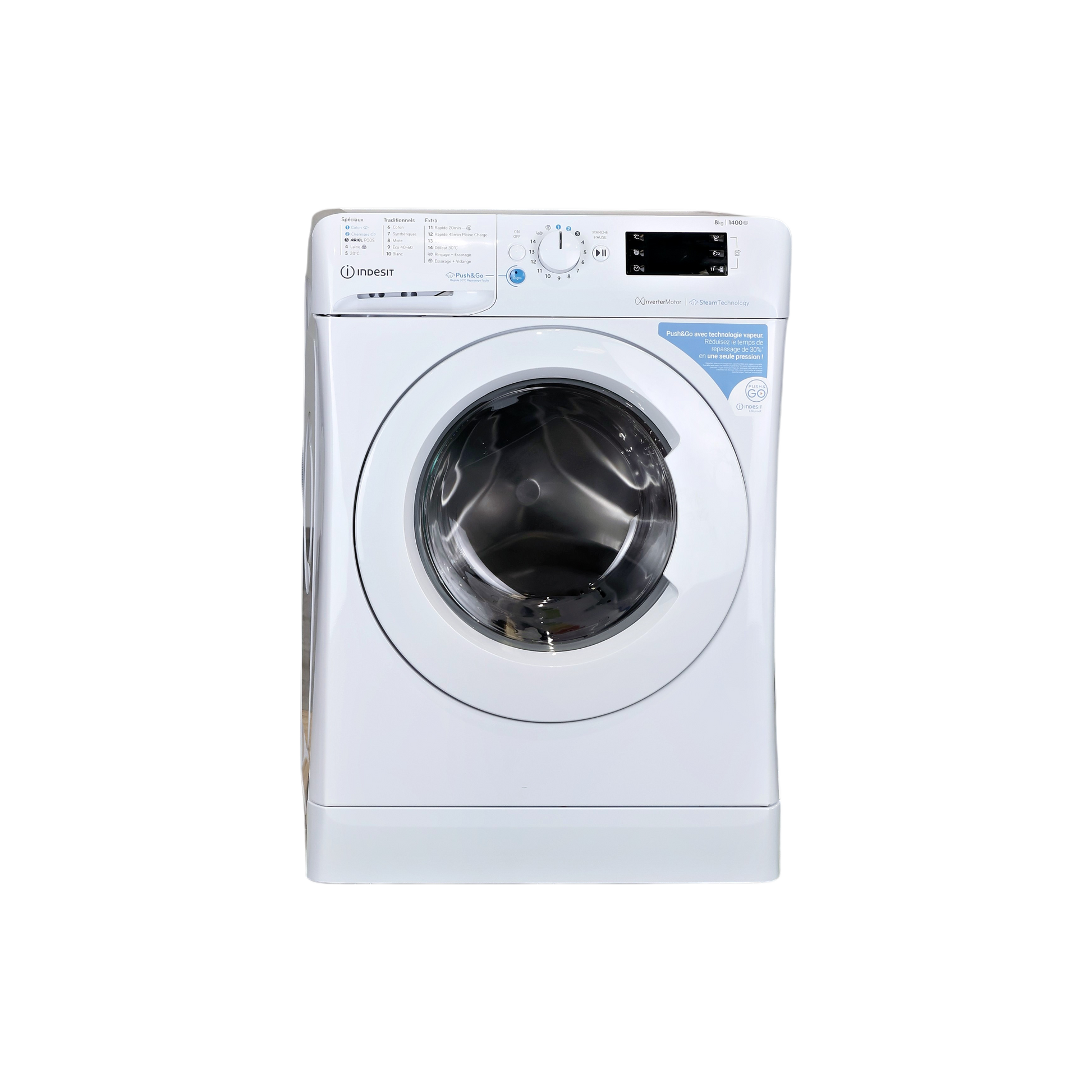 Lave-Linge Hublot 8 kg Reconditionné INDESIT BWE81496XWVFR : vue de face