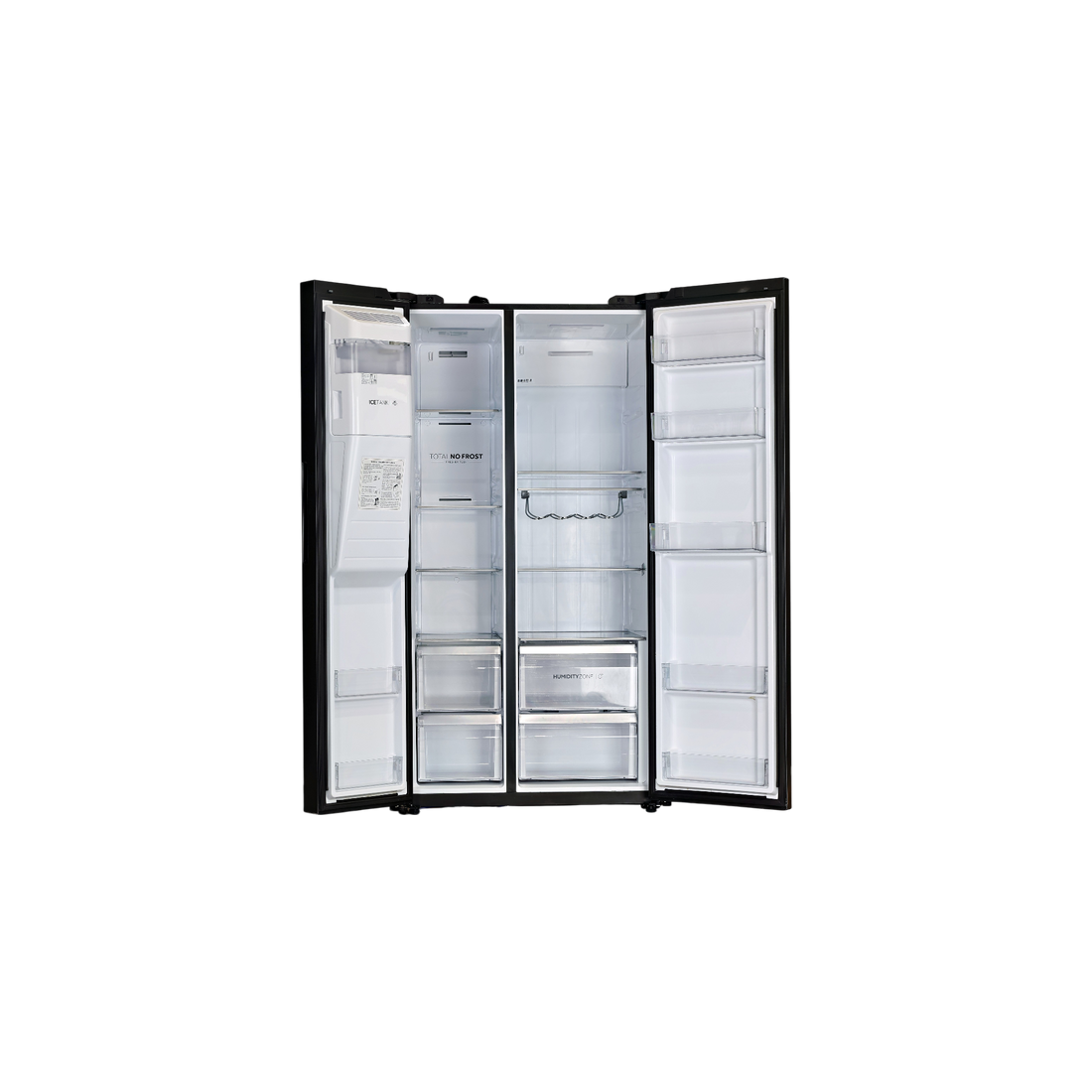 Réfrigérateur Américain 601 L Reconditionné HAIER HSW59F18EIPT : vue de l'intérieur