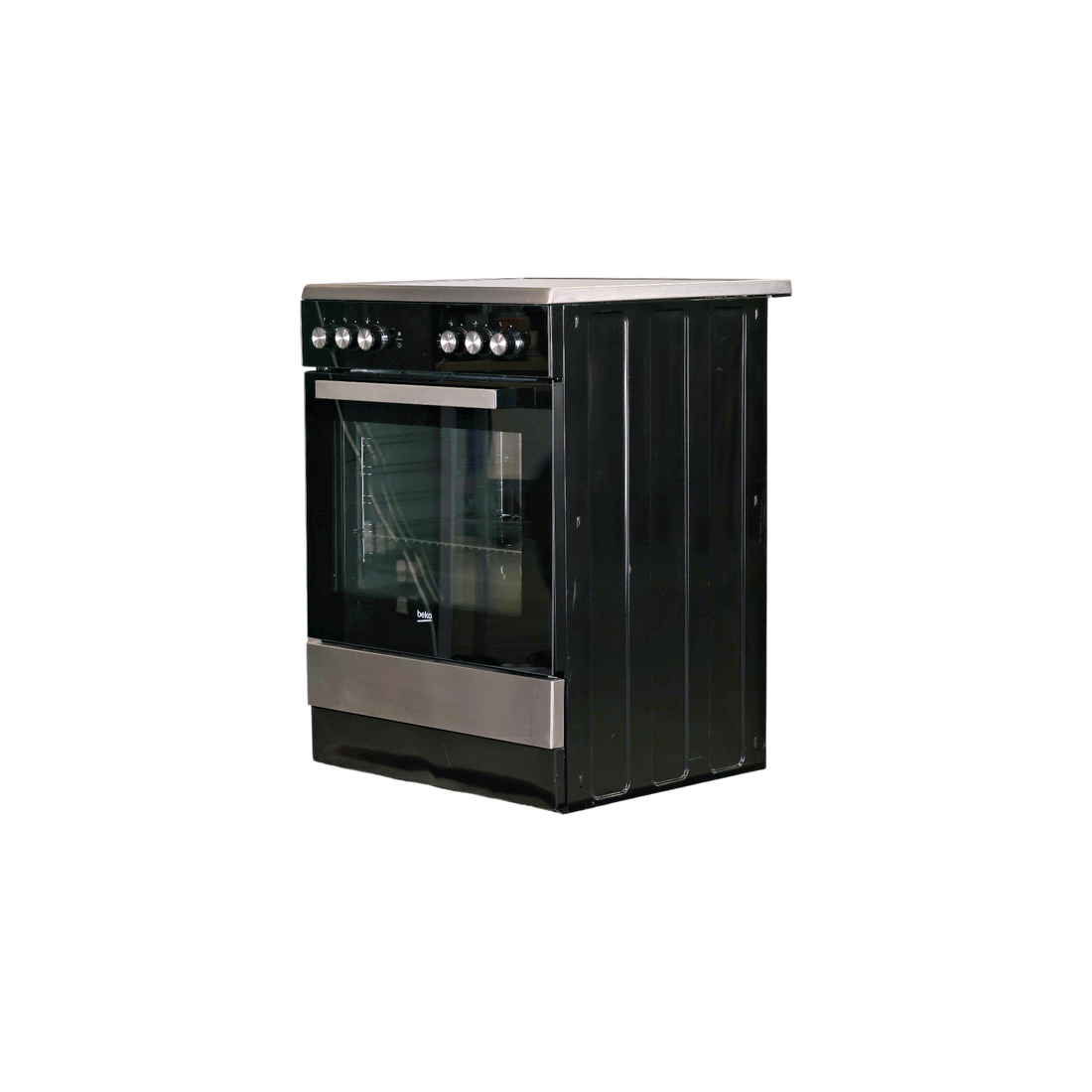 Cuisinière Vitrocéramique  Reconditionné BEKO FSE67301XCS : vue du côté gauche