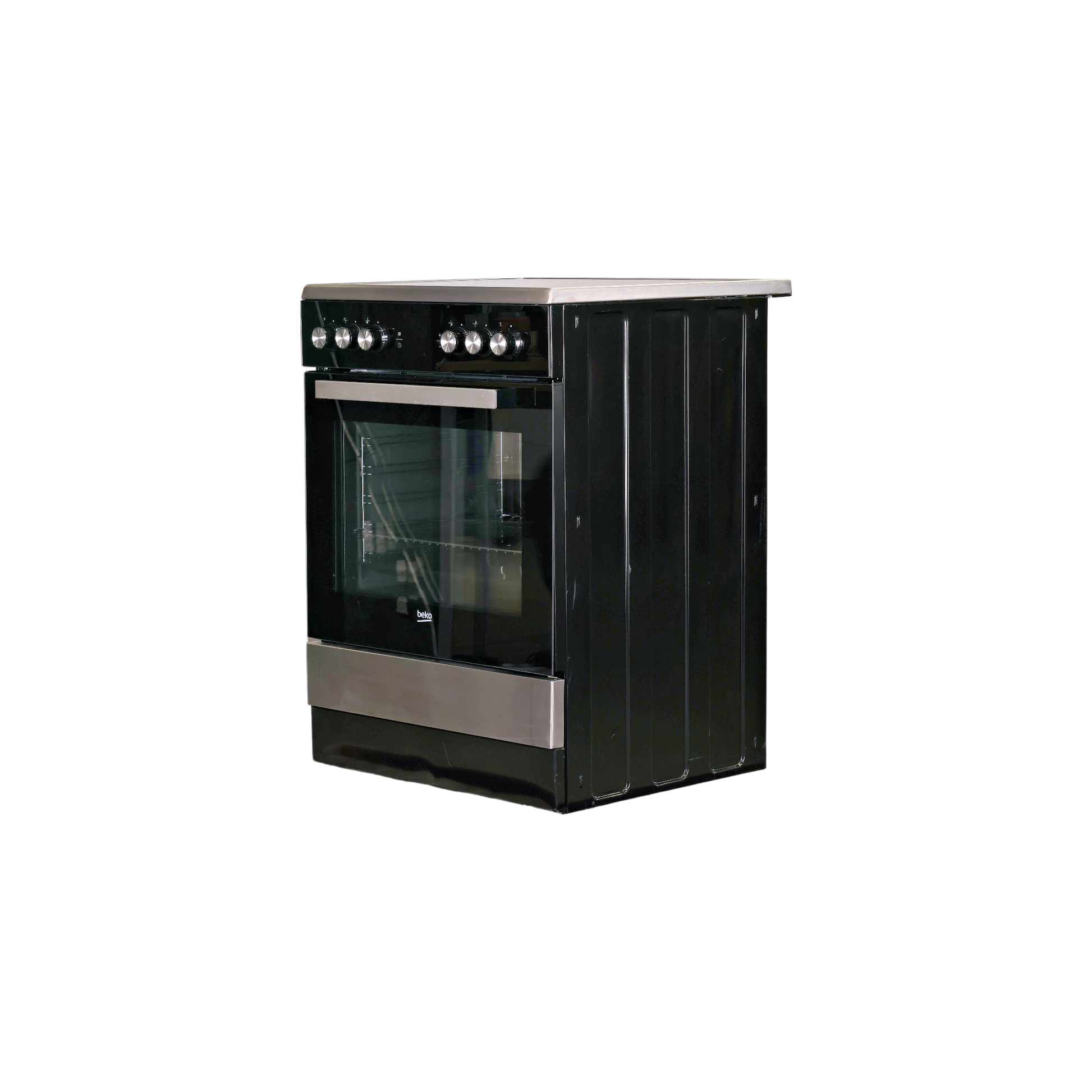 Cuisinière Vitrocéramique  Reconditionné BEKO FSE67301XCS : vue du côté gauche