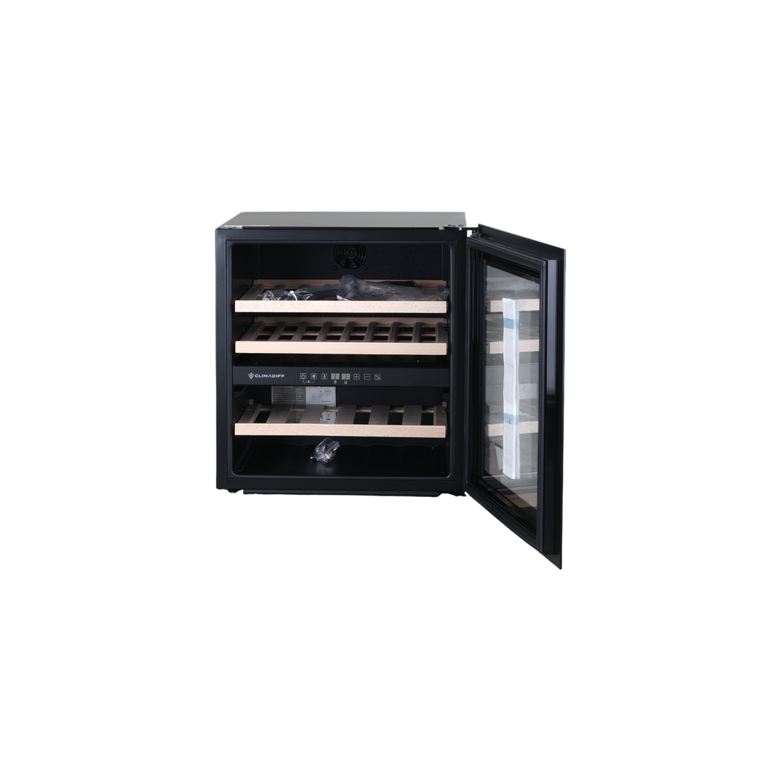 Cave À Vin Encastrable 36 Bouteilles Reconditionné CLIMADIFF CBI40DB1 : vue de l'intérieur