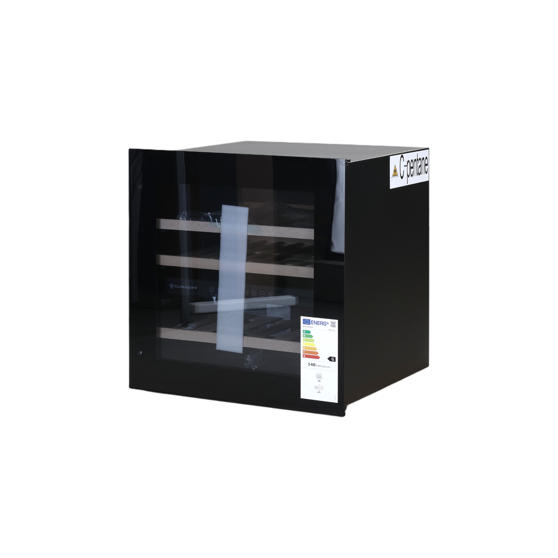 Cave À Vin Encastrable 36 Bouteilles Reconditionné CLIMADIFF CBI40DB1 : vue du côté gauche