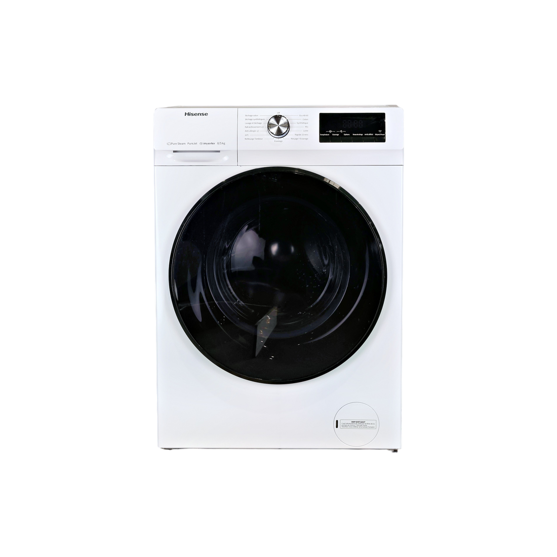 Lave-Linge Sechant 8 kg Reconditionné HISENSE WDQA8014EVJM : vue de face