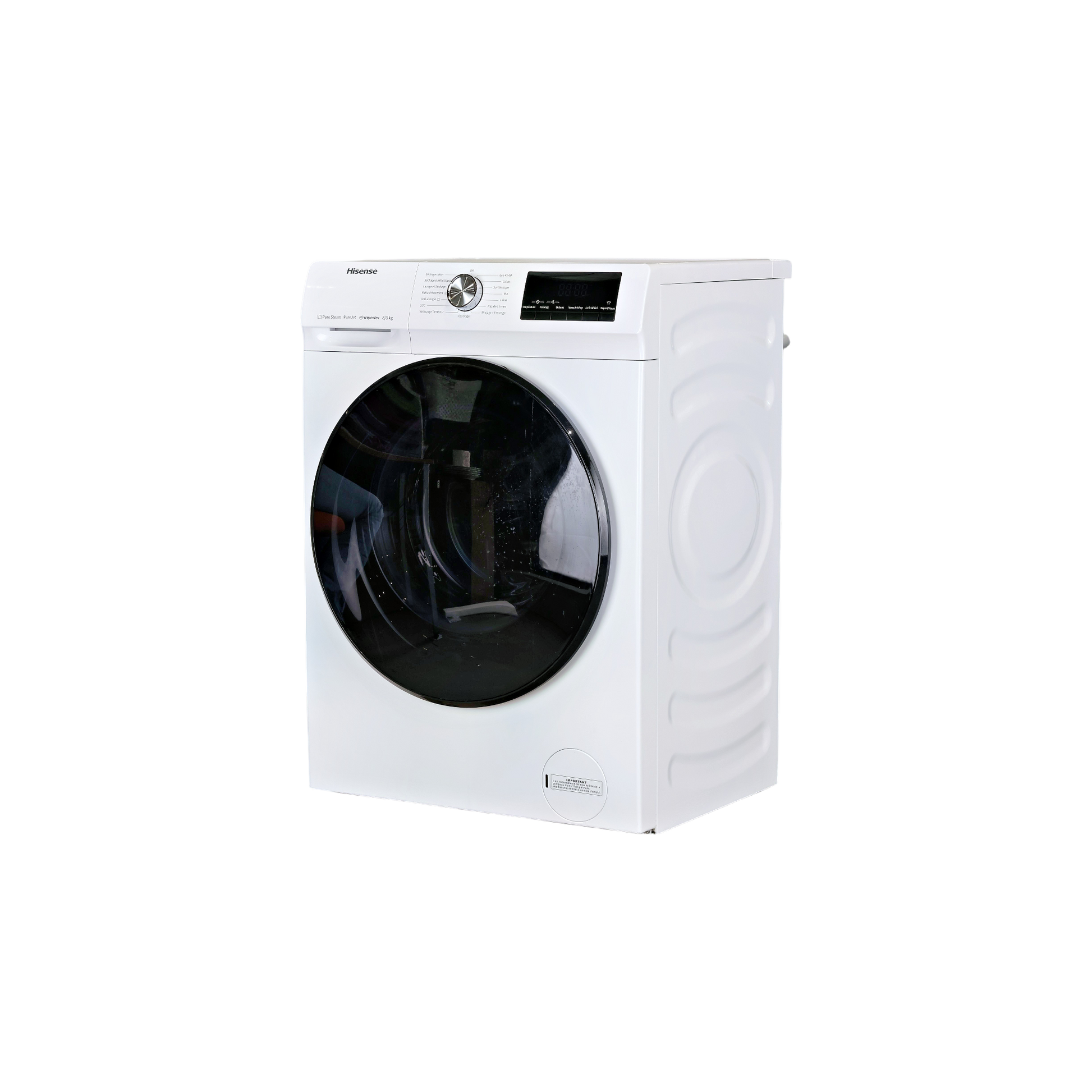 Lave-Linge Sechant 8 kg Reconditionné HISENSE WDQA8014EVJM : vue du côté gauche