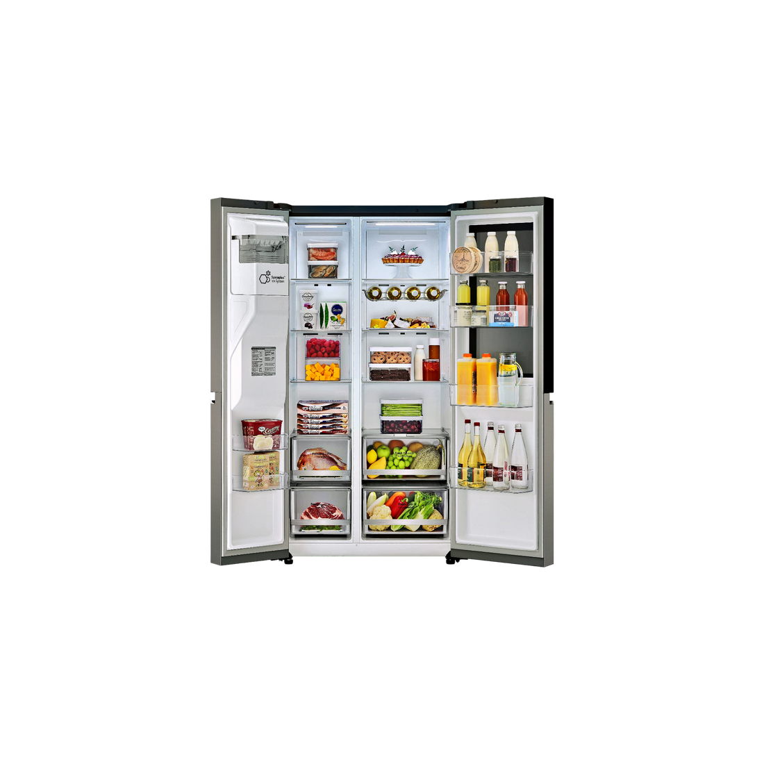 Réfrigérateur Américain 635 L Reconditionné LG GSGV80PYLD : vue de l'intérieur