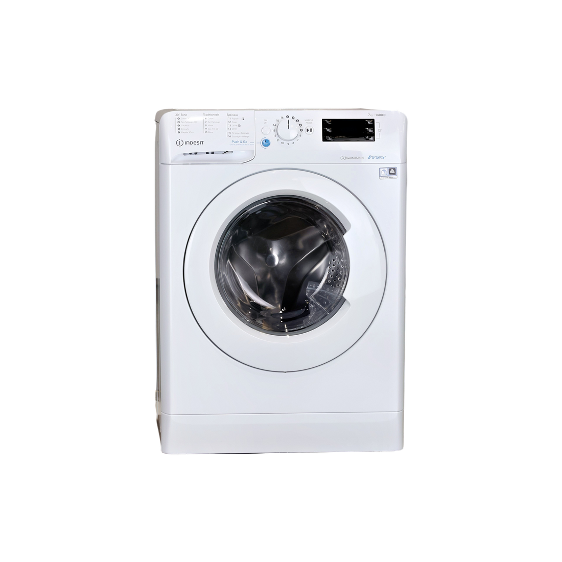 Lave-Linge Hublot 7 kg Reconditionné INDESIT BWE71484XWFRN : vue de face