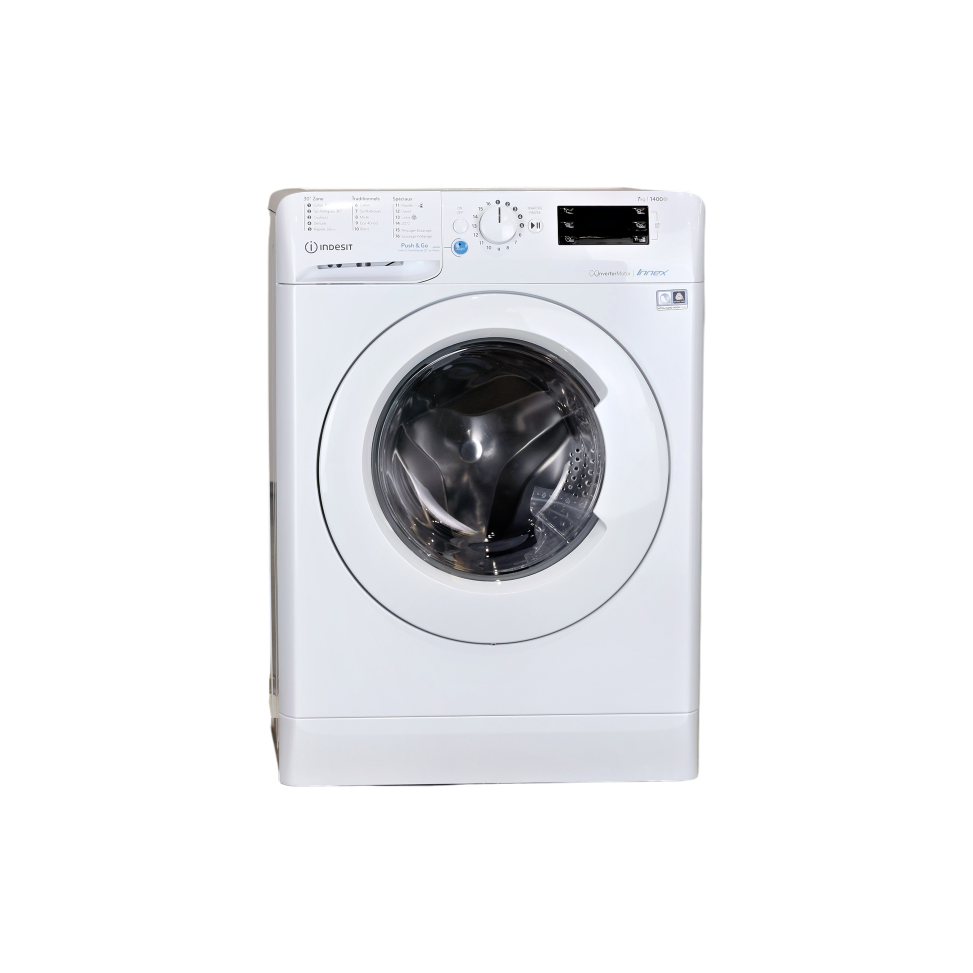 Lave-Linge Hublot 7 kg Reconditionné INDESIT BWE71484XWFRN : vue de face