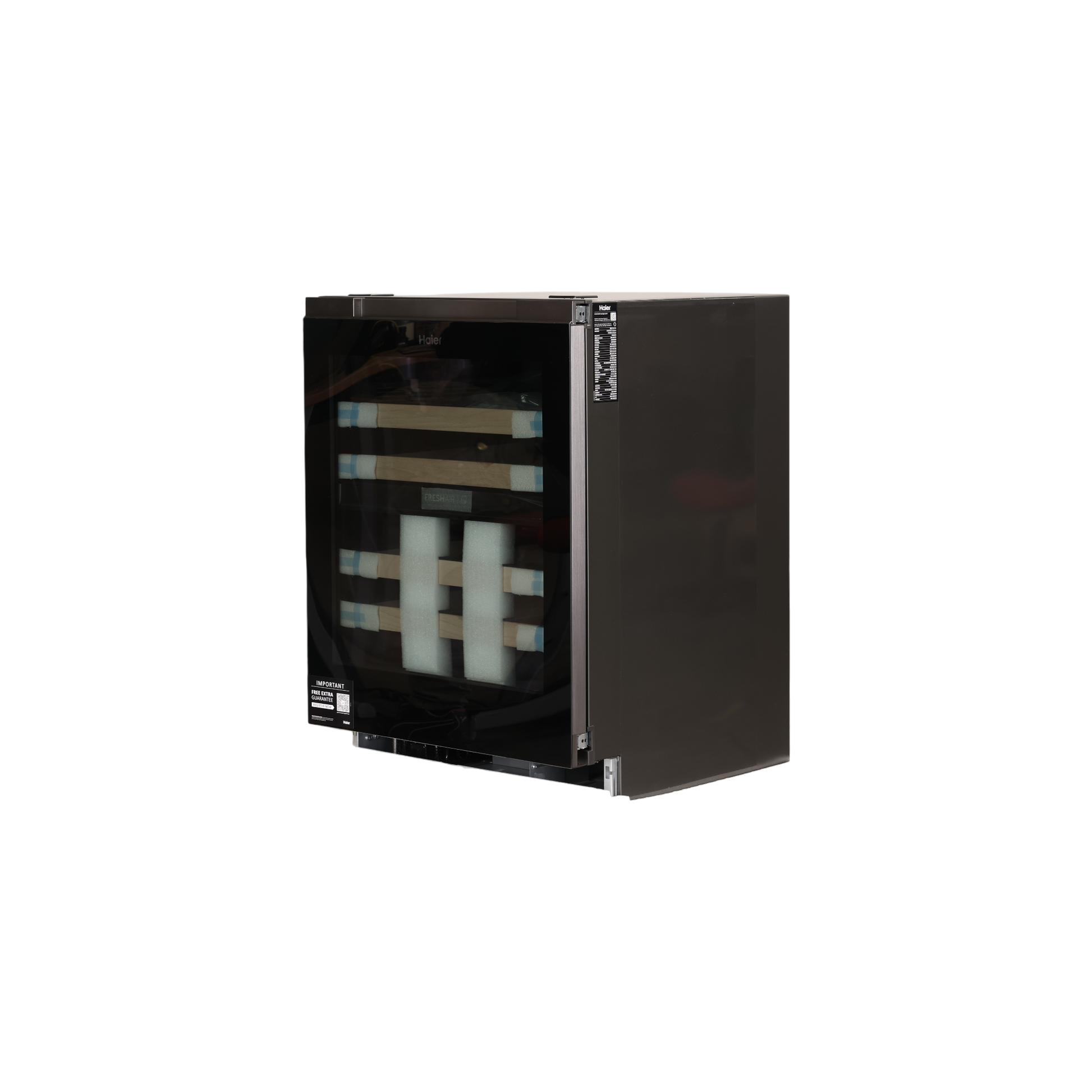 Cave À Vin De Conservation 44 Bouteilles Reconditionné HAIER HUC44GDEH1 : vue du côté gauche