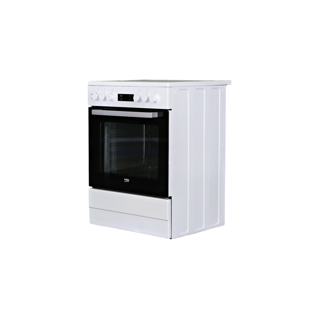 Cuisinière Vitrocéramique  Reconditionné BEKO FSE67300WCS : vue du côté gauche