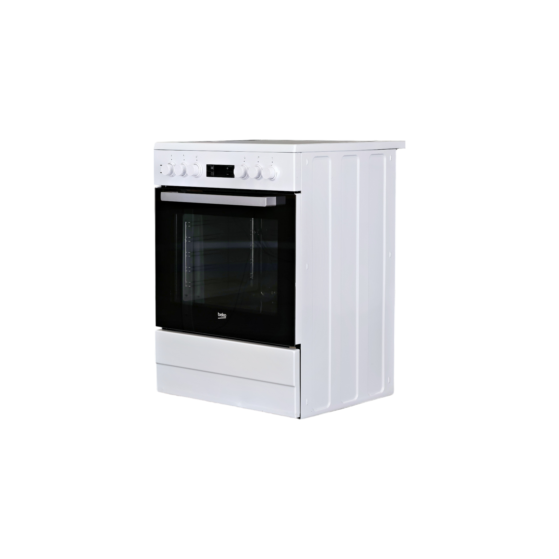 Cuisinière Vitrocéramique  Reconditionné BEKO FSE67300WCS : vue du côté gauche