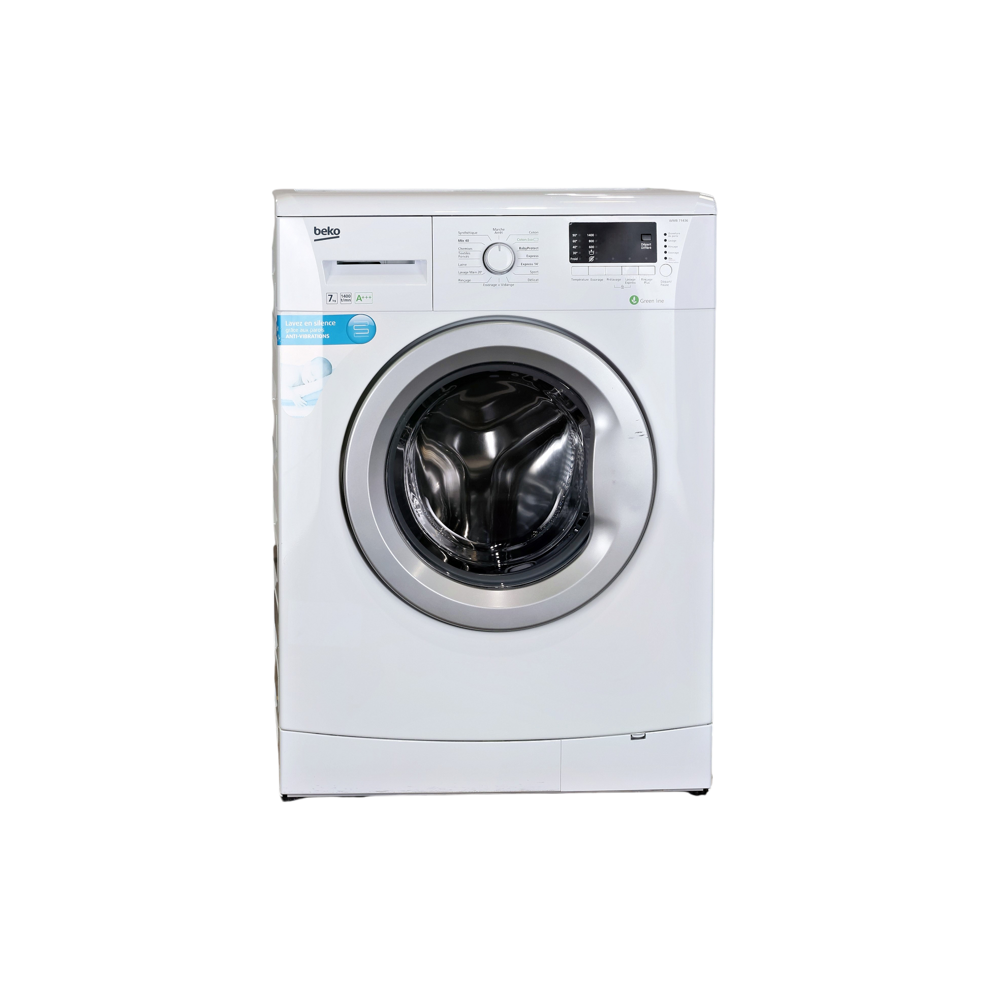 Lave-Linge Hublot 7 kg Reconditionné BEKO WMB71436 : vue de face
