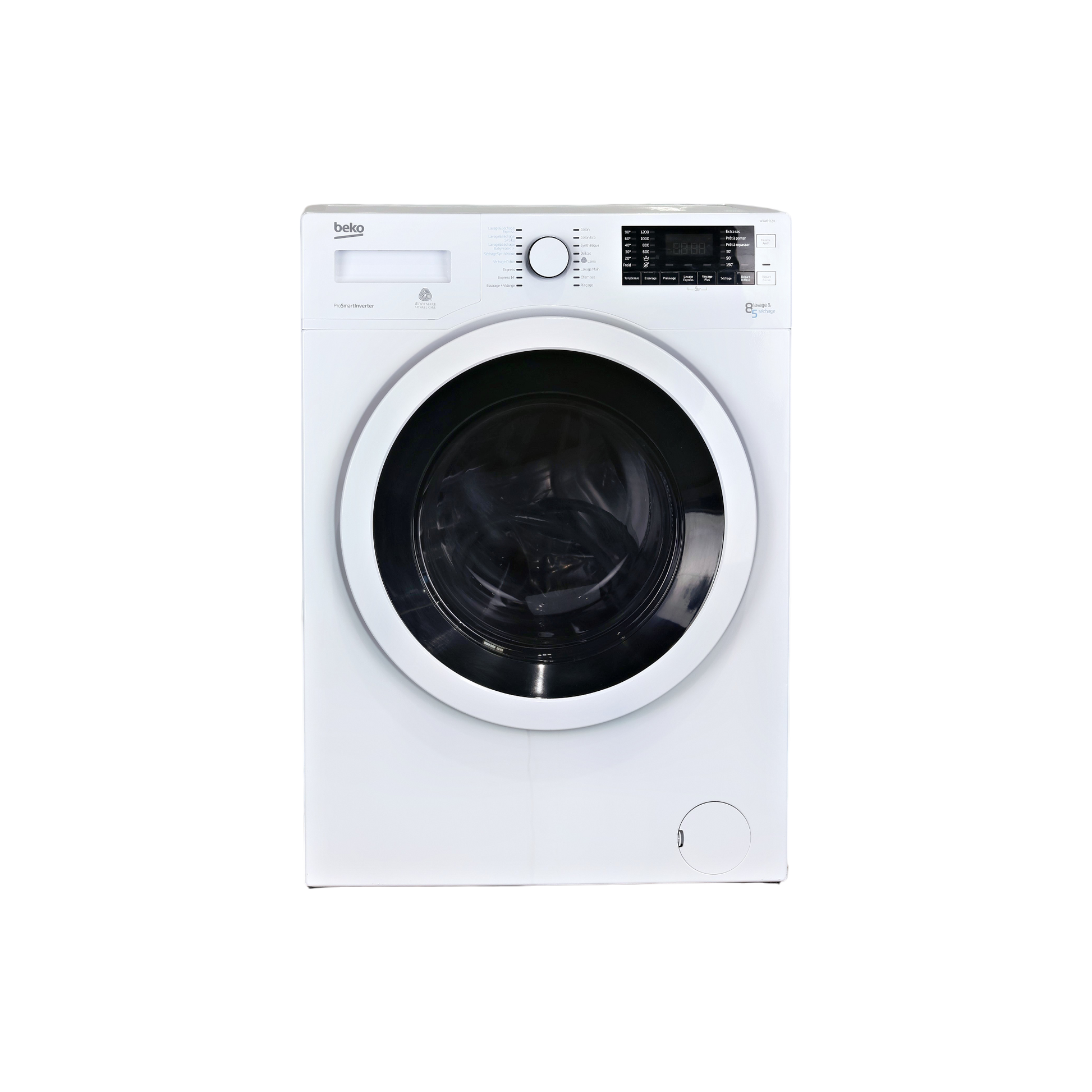 Lave-Linge Sechant 8 kg Reconditionné BEKO WDW85120 : vue de face