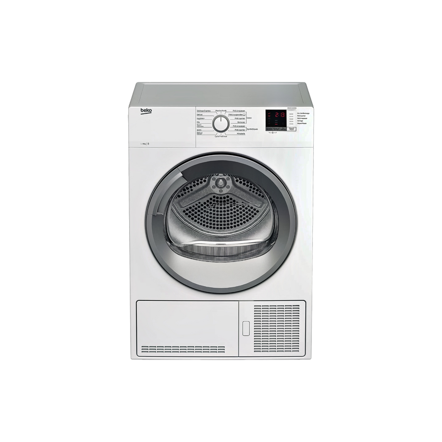 Seche-Linge Condensation 8 kg Reconditionné BEKO DBBU8112GA0WS : vue de face