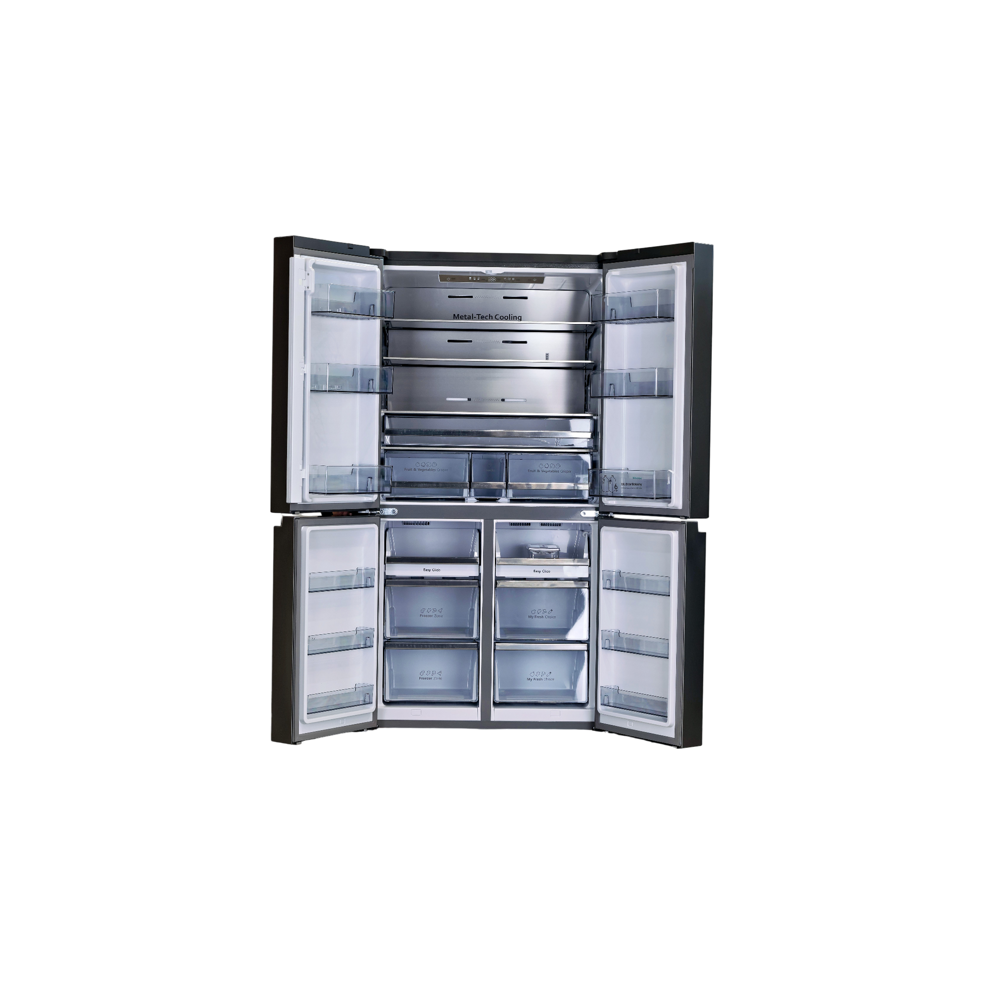 Réfrigérateur Multi-Portes 609 L Reconditionné HISENSE RQ758N4SBSE : vue de l'intérieur