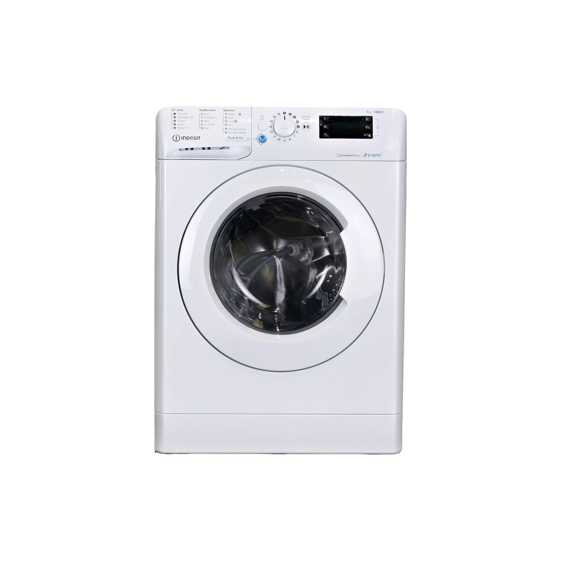 Lave-Linge Hublot 7 kg Reconditionné INDESIT BWE71484XWFRN : vue de face
