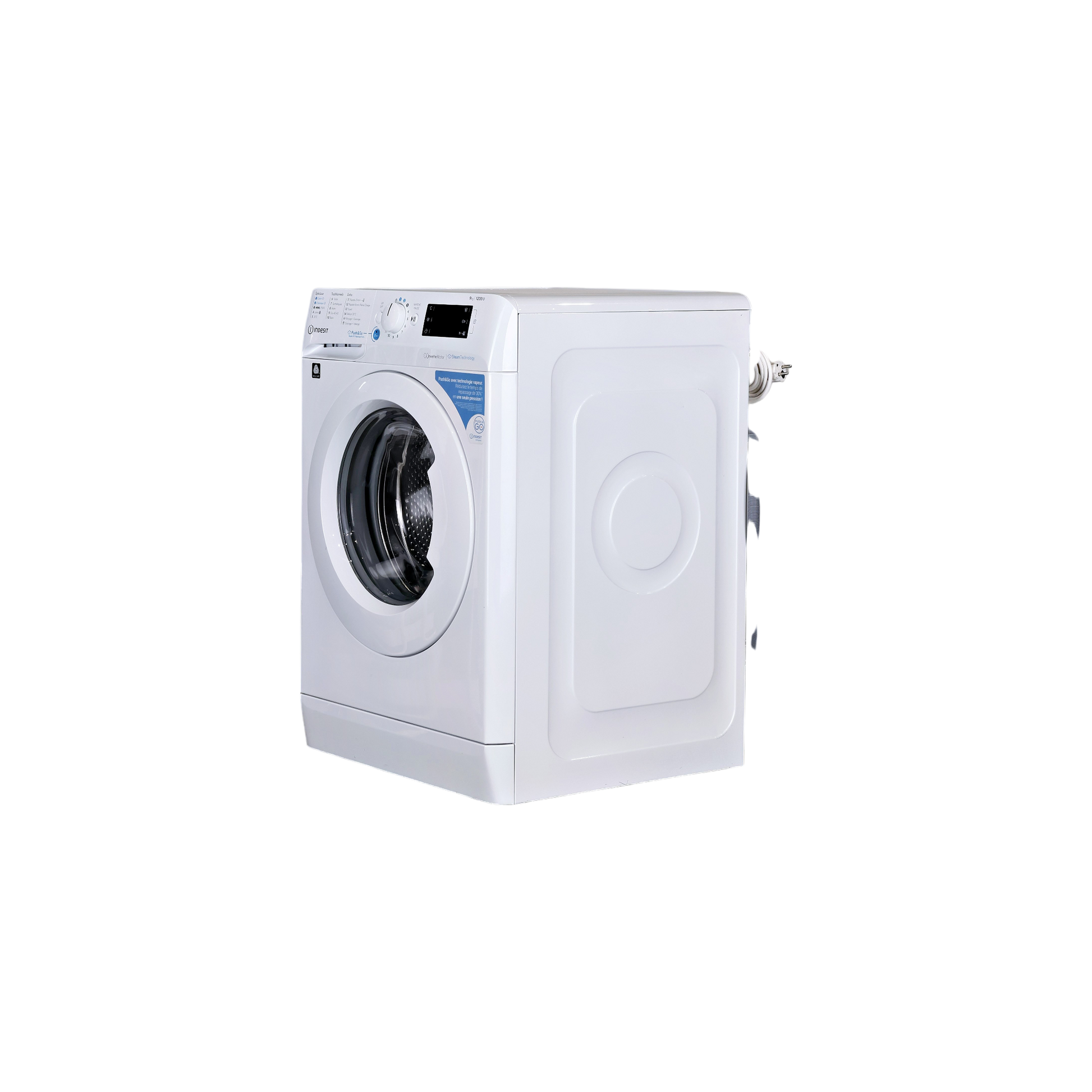 Lave-Linge Hublot 9 kg Reconditionné INDESIT BWE91296XWVFR : vue du côté gauche