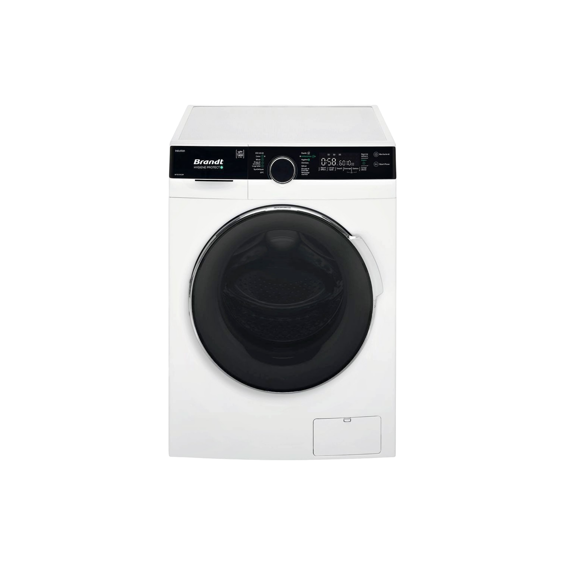 Lave-Linge Hublot 10 kg Reconditionné BRANDT WFB306QW : vue de face