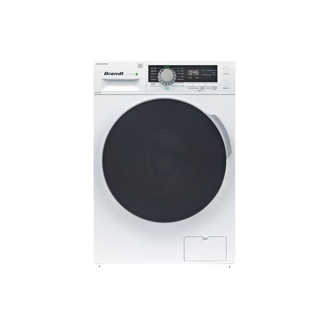 Lave-Linge Hublot 12 kg Reconditionné BRANDT WFB124QW : vue de face
