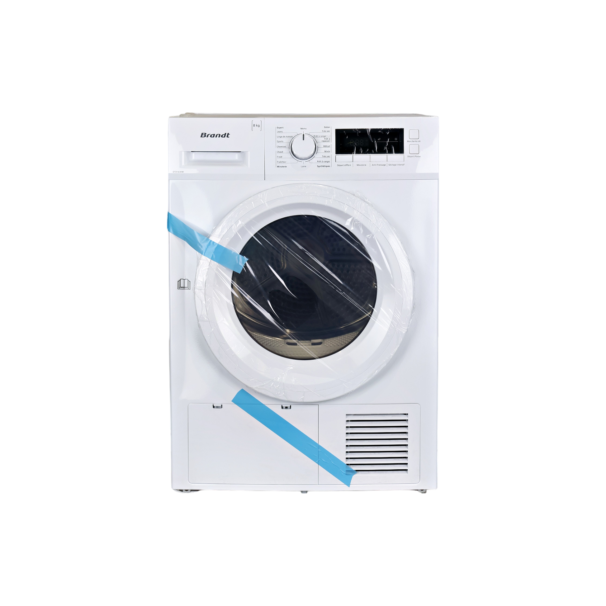 Seche-Linge Pompe À Chaleur 8 kg Reconditionné BRANDT DFB183HW : vue de face