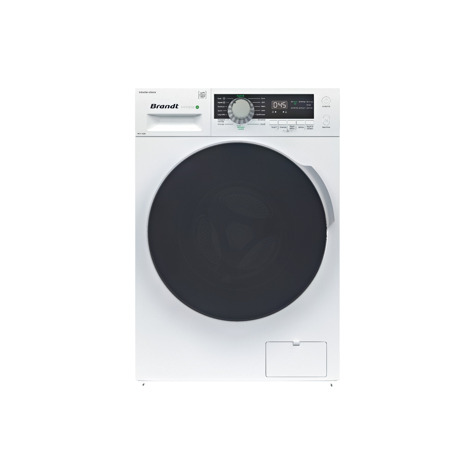 Lave-Linge Hublot 12 kg Reconditionné BRANDT WFB124QW : vue de face