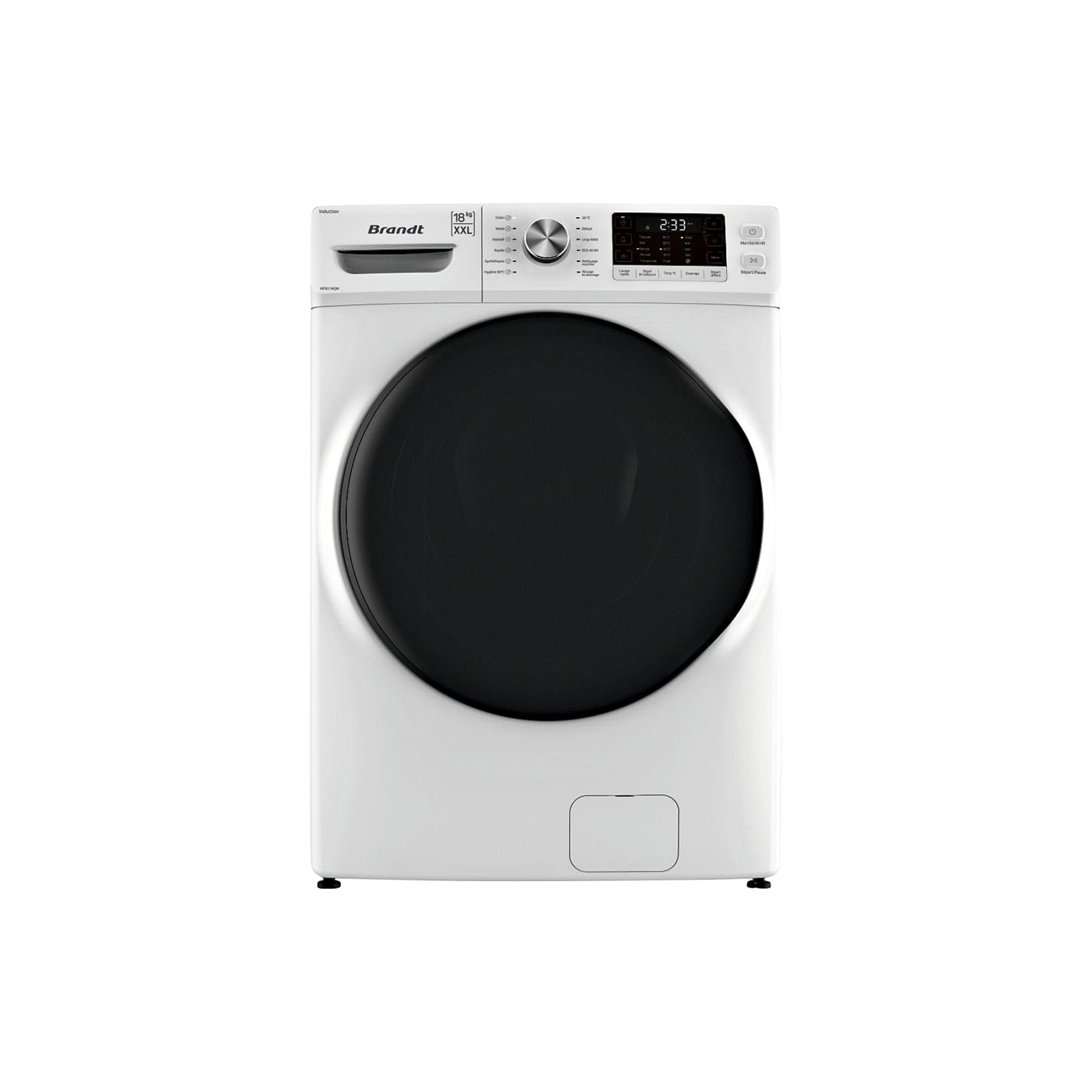Lave-Linge Hublot 18 kg Reconditionné BRANDT WFB218QW : vue de face